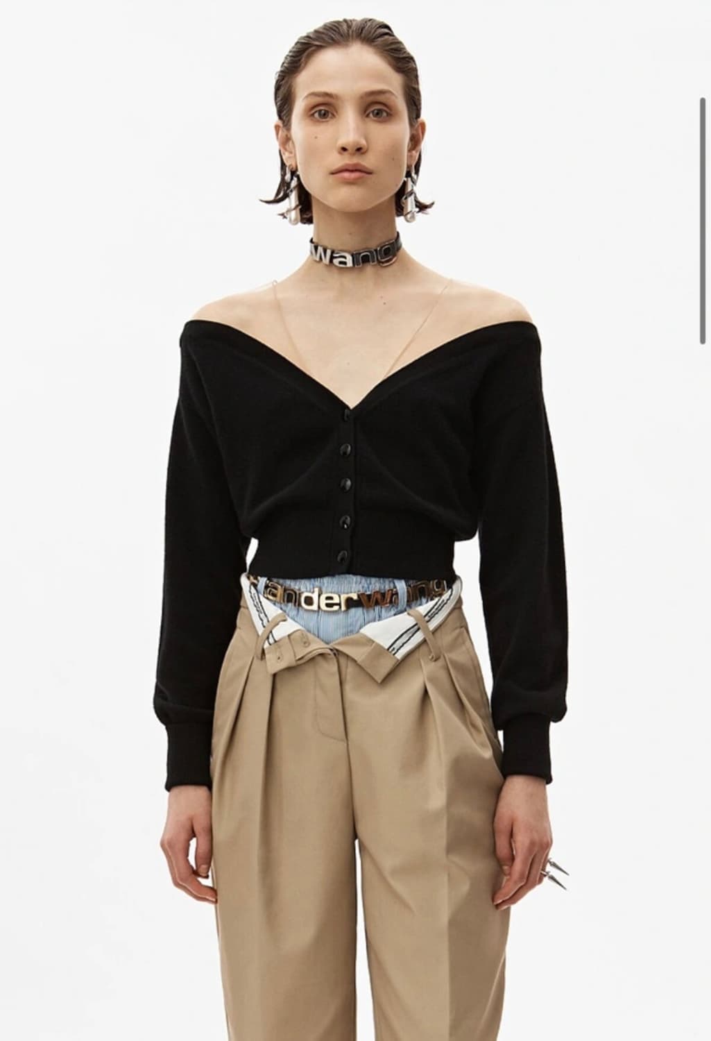 알렉산더왕 시스루 숄더 패널 가디건 상품이미지1