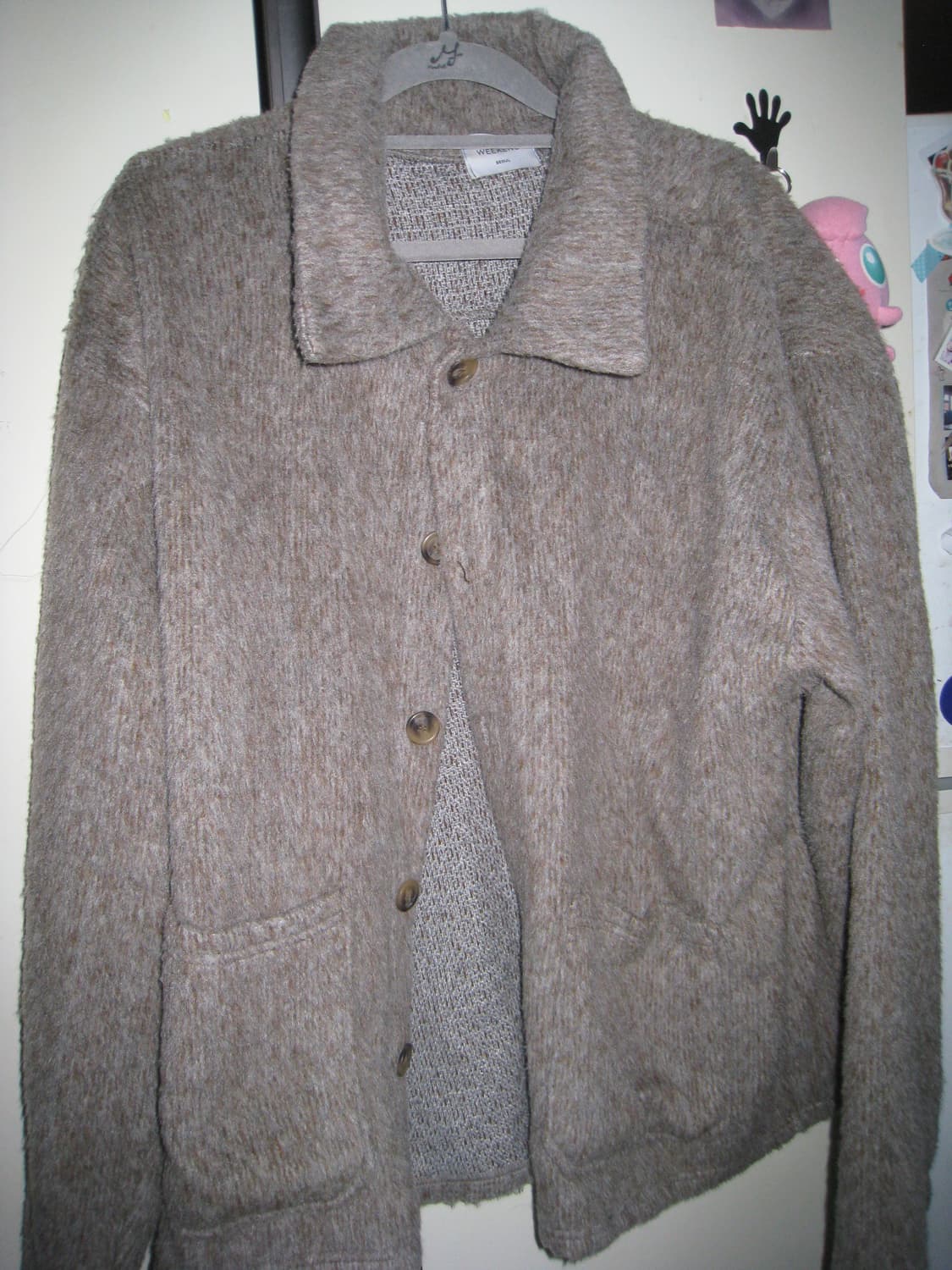 빈티지 퍼 자켓 베이지 브라운 상품이미지1