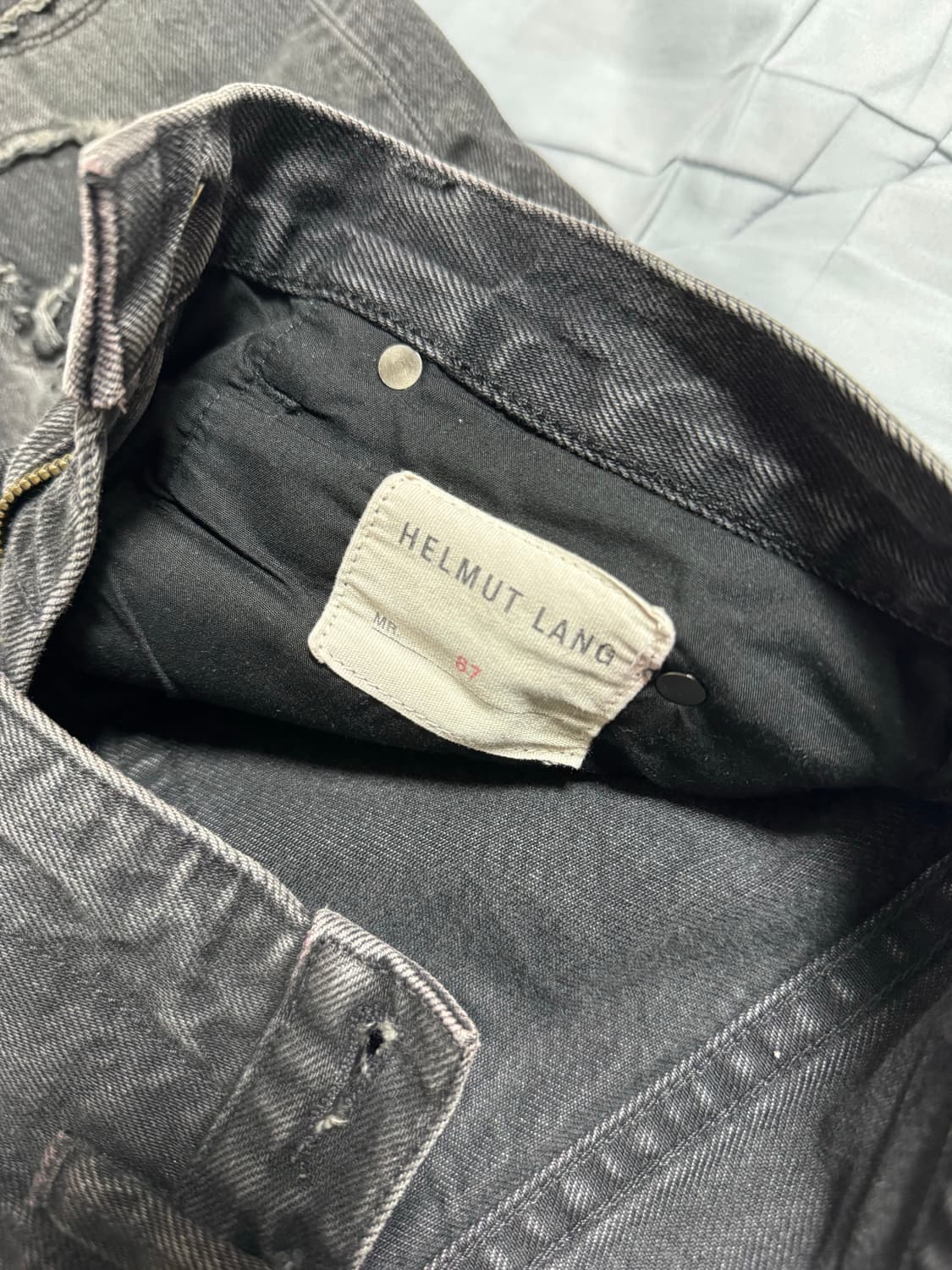 Helmut lang 블랙 디스트로이드 데님 팬츠 상품이미지3