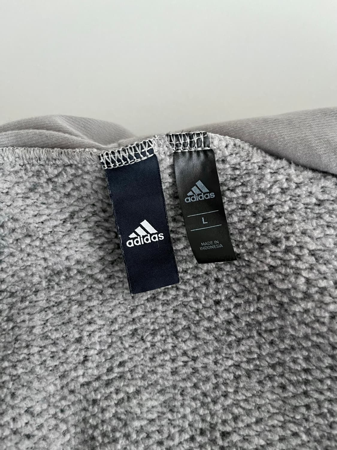 L) 아디다스 니트 플리스 후드 집업 그레이 상품이미지4