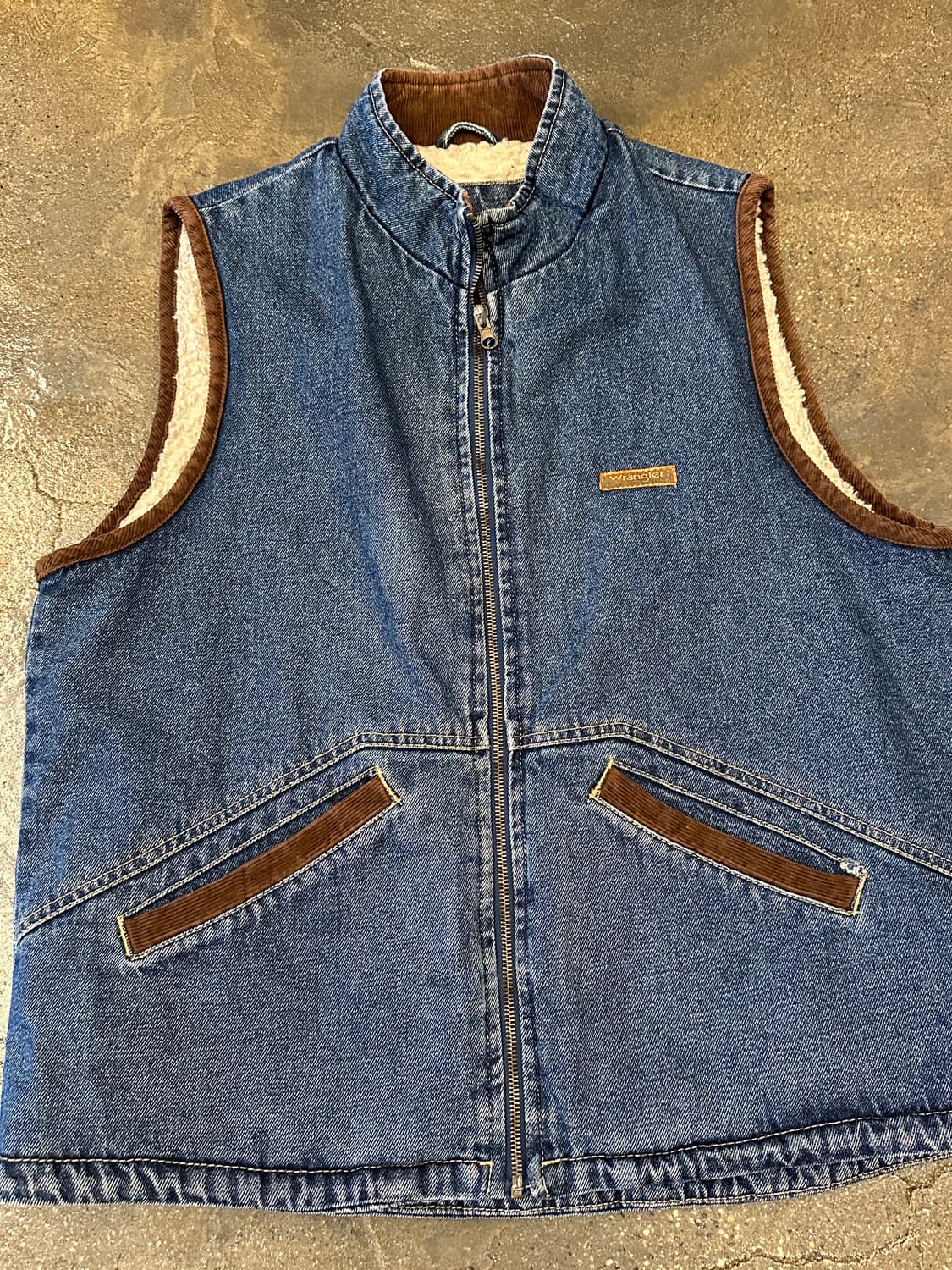 90s Wrangler Hero 랭글러 히어로 데님 쉐르파 베스트 상품이미지3