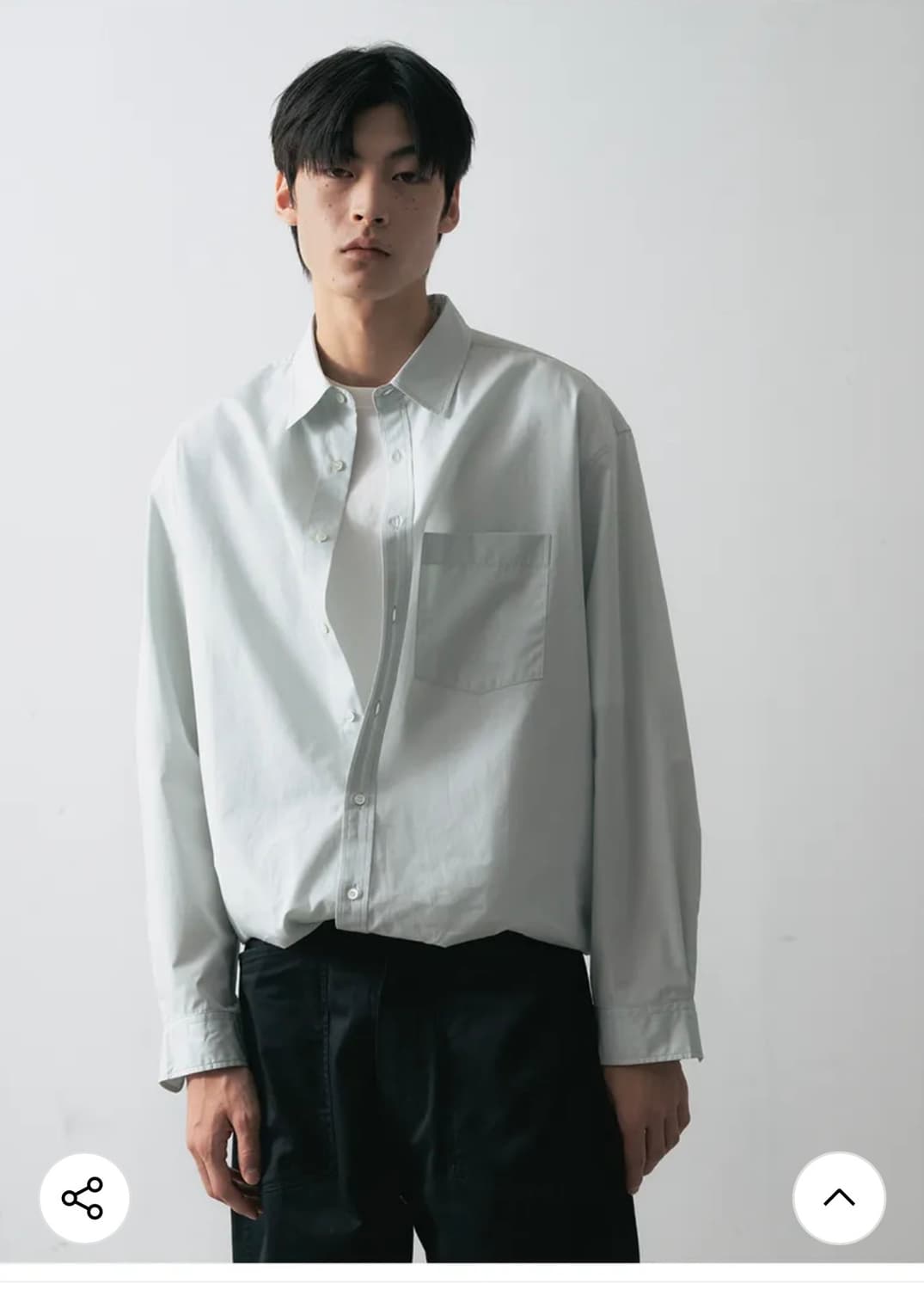 와기 - 아기택트 셔츠. 화이트 그레이 컬러 3사이즈 상품이미지1