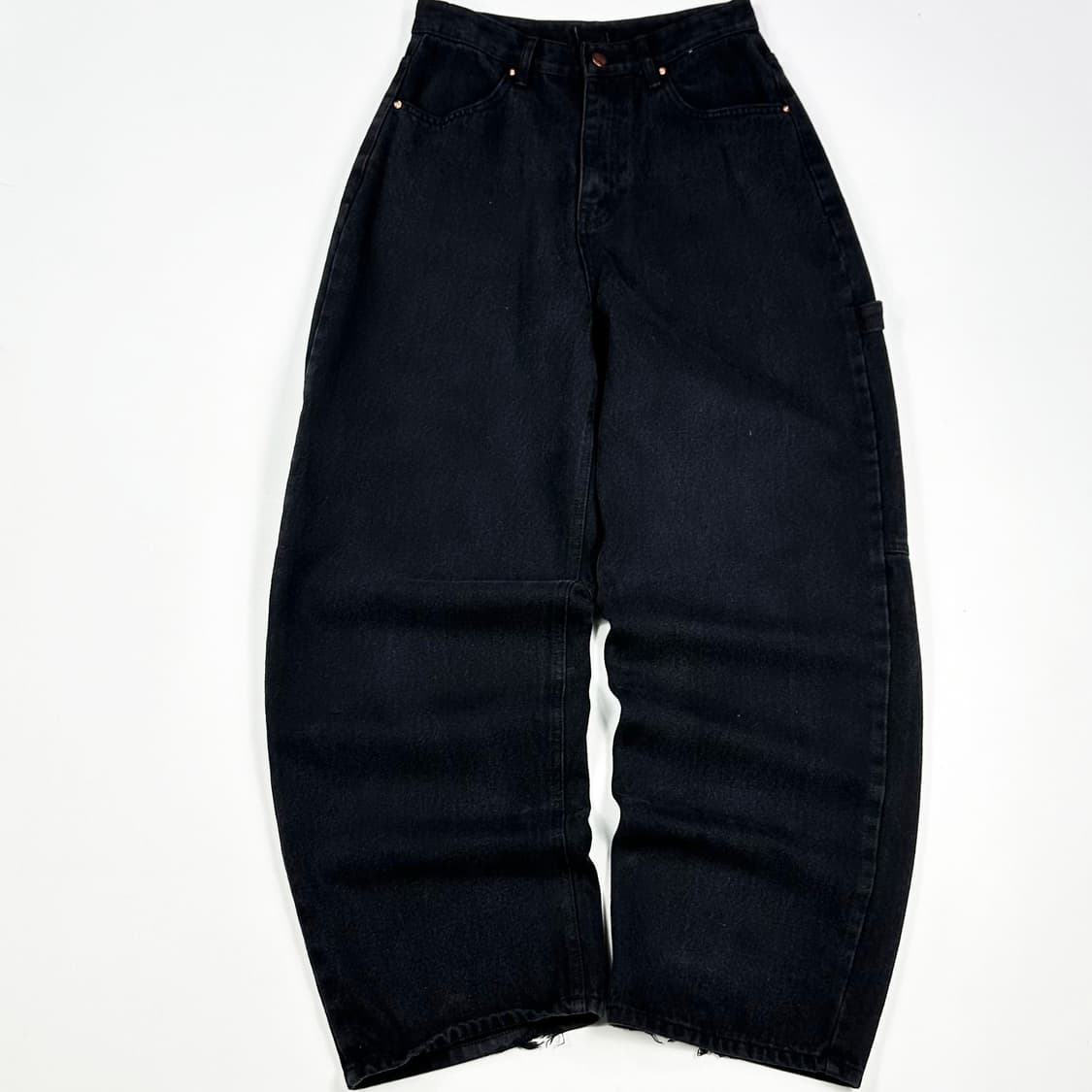 26 VTG 빈티지 여성 와이드 벌룬핏 흑청 카펜터 데님팬츠 상품이미지2