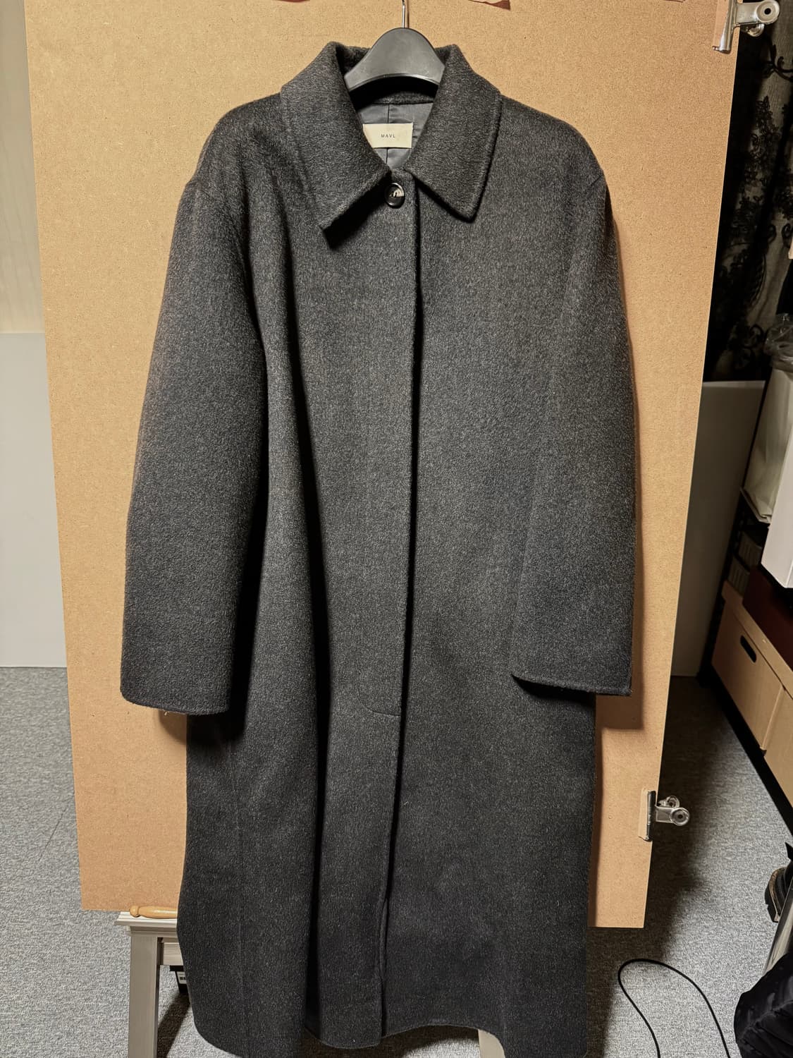 MAVL 핸드메이드 그레이 울 코트 상품이미지1