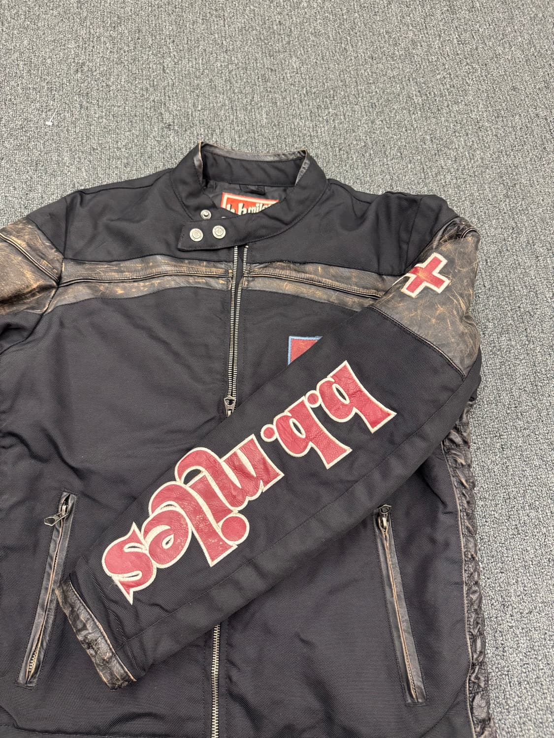 b.b.Miles 빈티지 가죽패치 스포츠바이커 자켓 상품이미지4