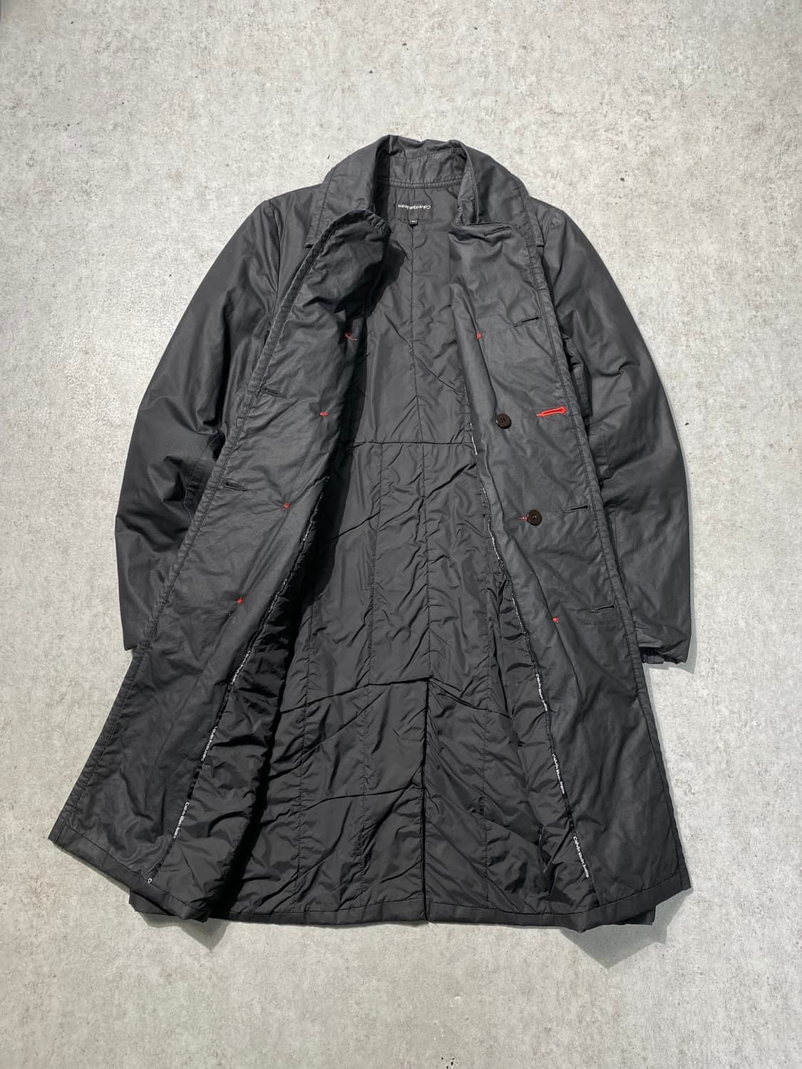 [M] 00s Calvin Klein 캘빈클라인 벨티드 더블 코트 상품이미지4