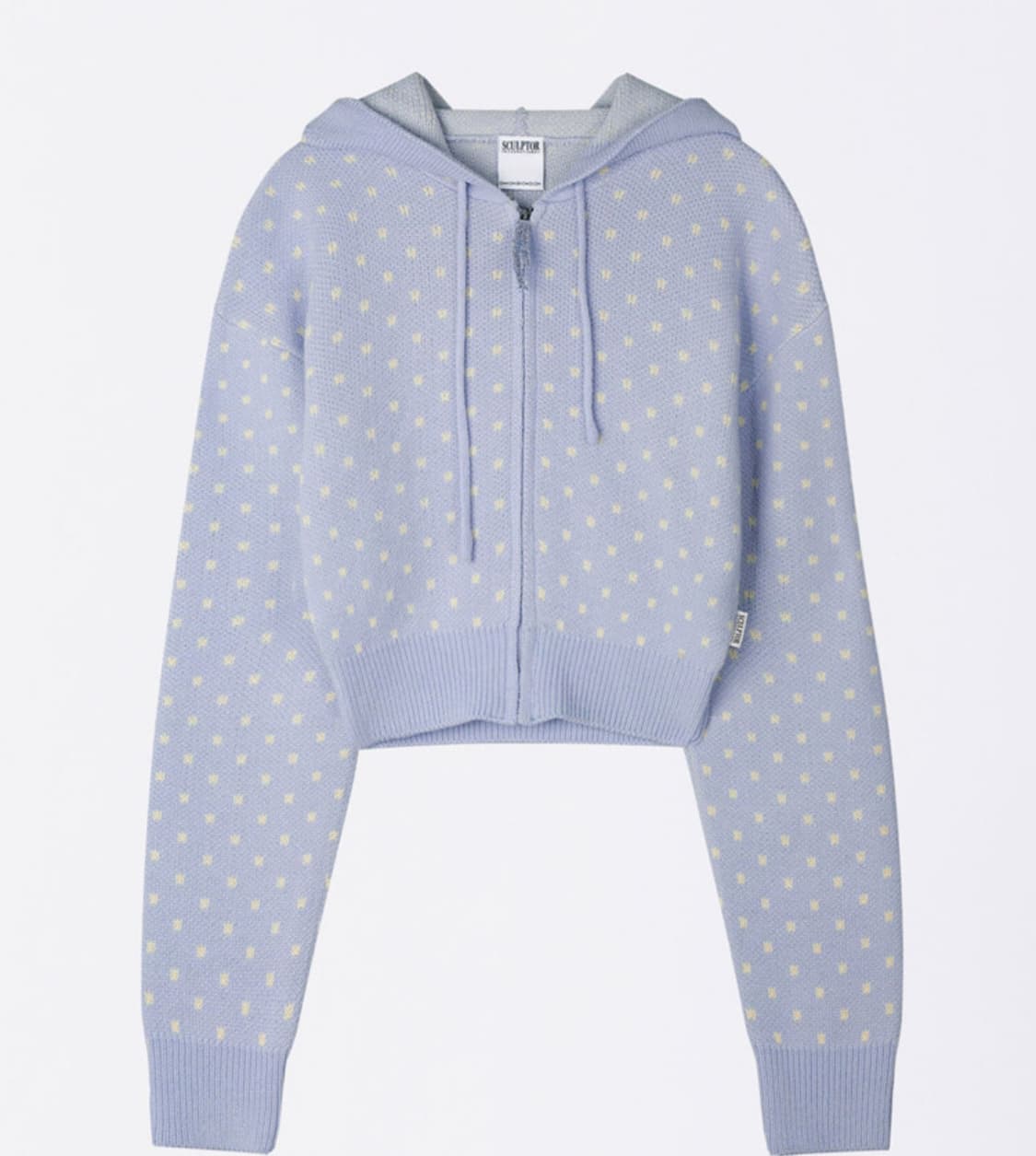 Sculptor snowflake knit zip-up misty blu 상품이미지1