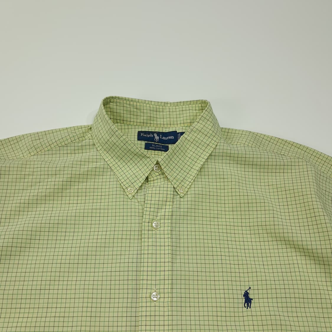 CL775 2XL 폴로 90s 마이크로체크 버튼다운 옐로우 셔츠 남방 상품이미지2