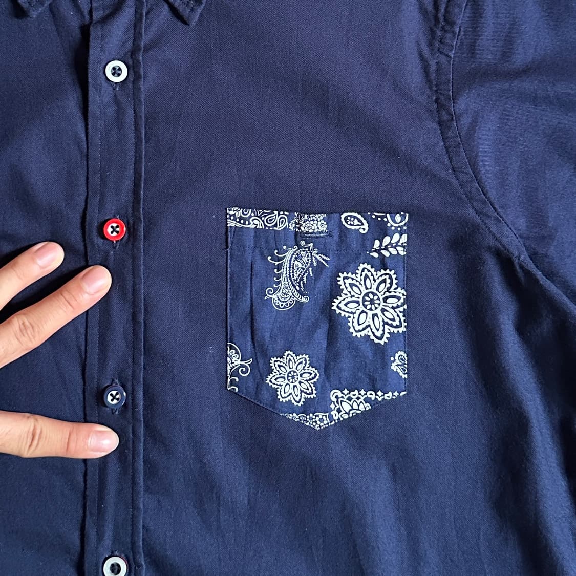 Beams heart paisley pocket 1/2 shirts 상품이미지3