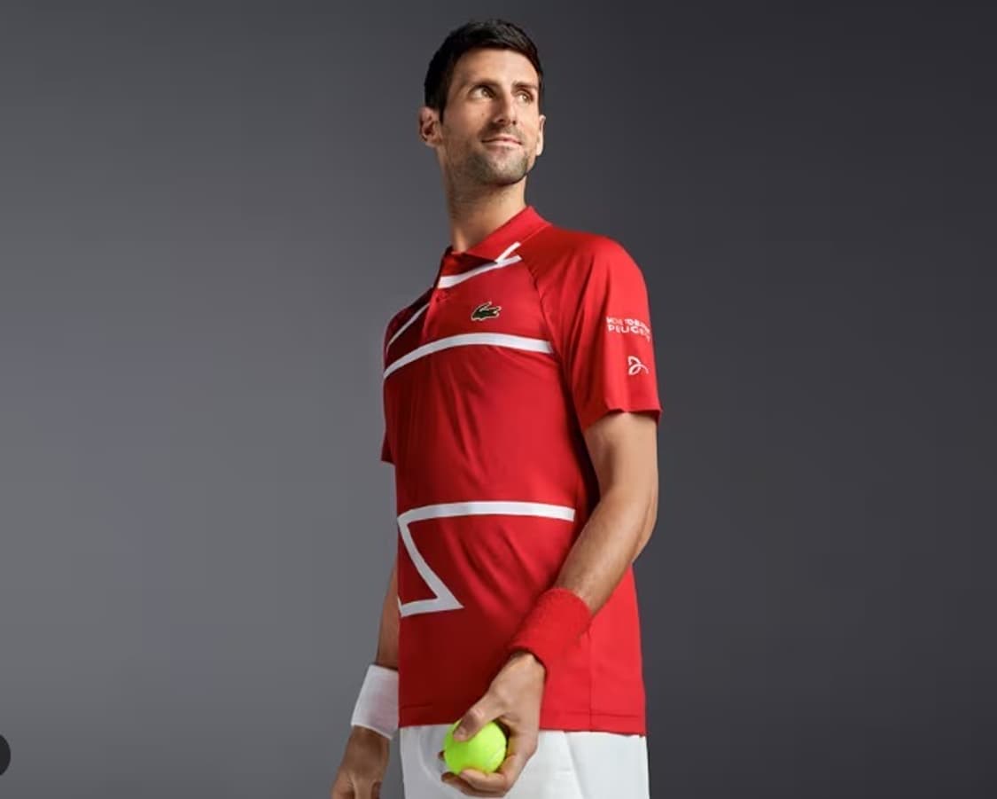라코스테 롤랑 가로스 노박 조코비치 상의 레드 화이트 상품이미지5