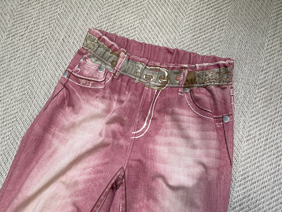 빈티지 플로럴 자수 포켓 밑단 체크 팬츠 J04104 상품이미지5