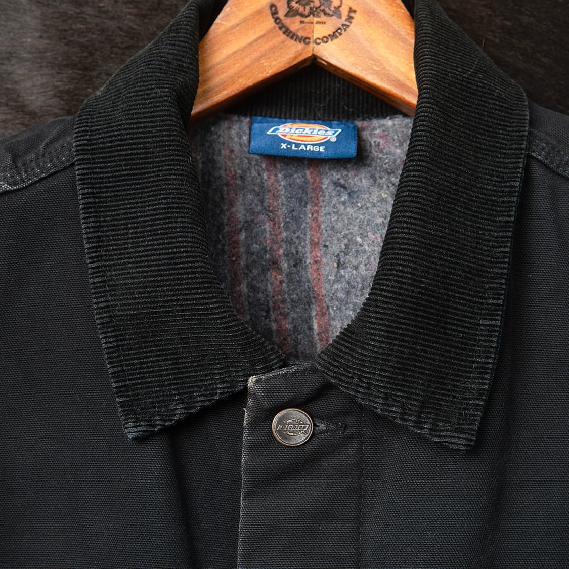 [XL] 90s 디키즈 워크웨어 블랭킷 라이닝 캔버스 쵸어코트 블랙  상품이미지2