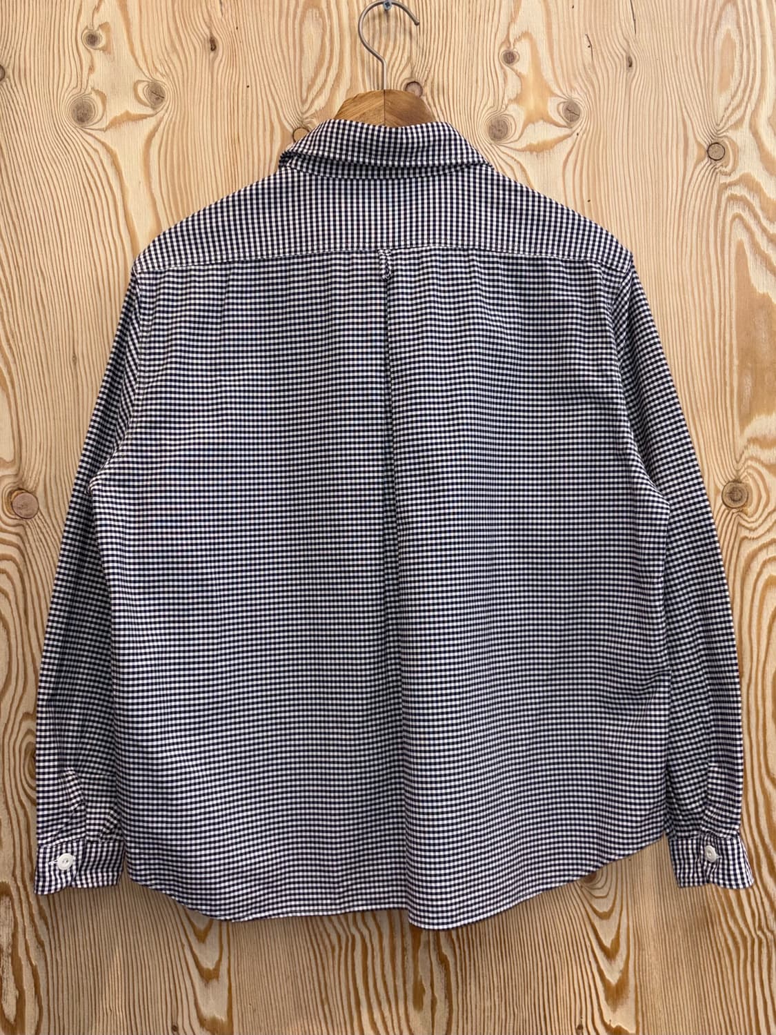 단톤 라운드 카라 체크 셔츠 상품이미지5