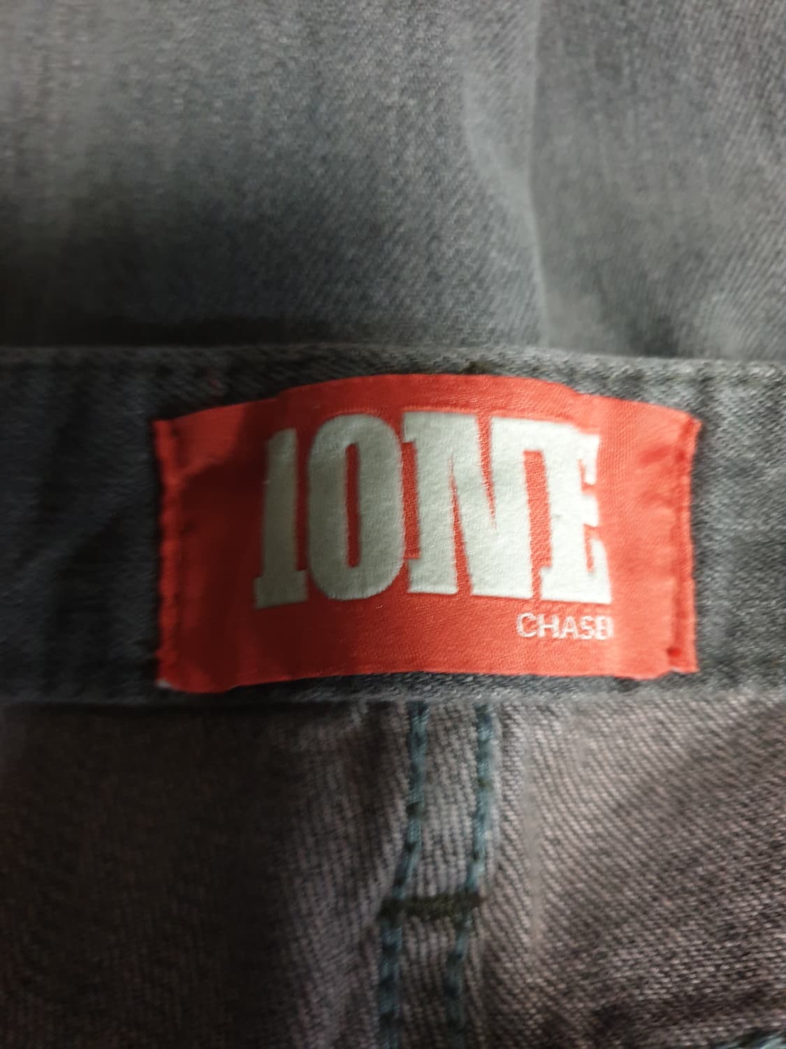 원원체이서 빈티지 피그먼트 워싱 와이드 데님팬츠 그레이 (S) 상품이미지4