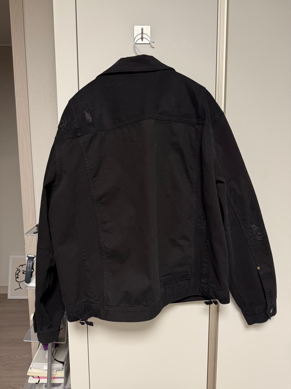 폴리테루 사시코 트러커 자켓 블랙 3사이즈 상품이미지3