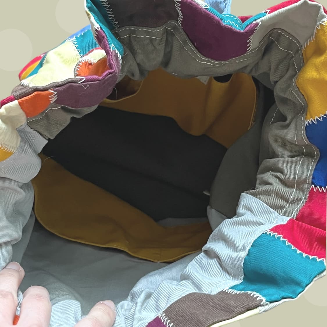 빈티지 캠퍼 모리걸 멀티컬러 패치워크 백팩 짐색 상품이미지5