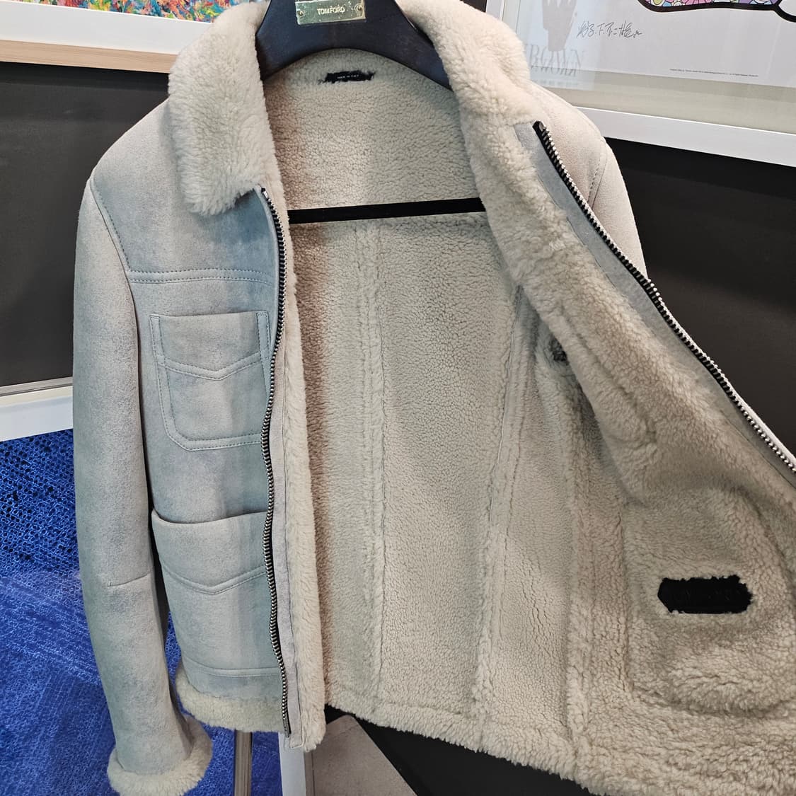 톰포드 캐시미어 스웨이드 4포켓 풀시어링 무스탕 자켓 상품이미지5