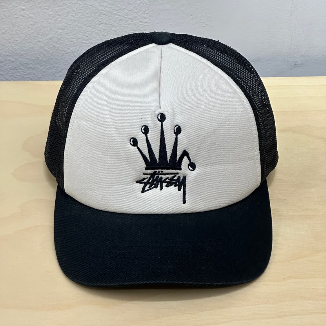 [F] 스투시 크라운 스탁 트러커 캡 블랙 상품이미지2