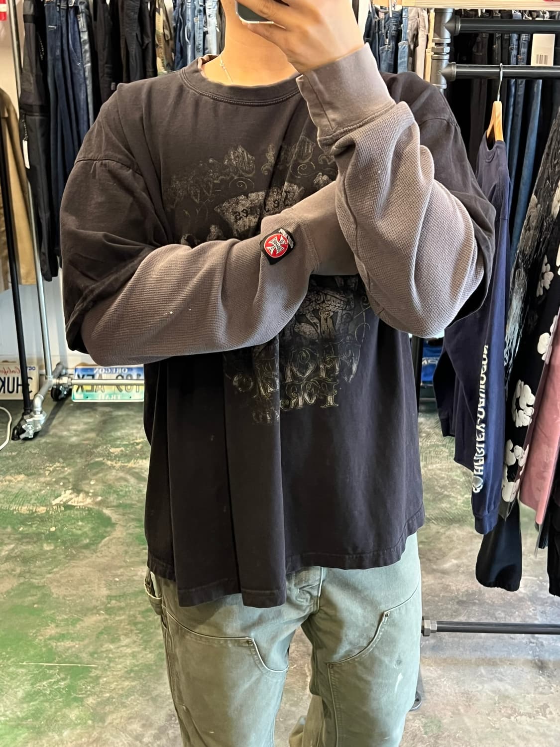 90's [2XL] 웨스트코스트초퍼스 더블 레이어 와플 롱슬리브 빈티지 상품이미지4