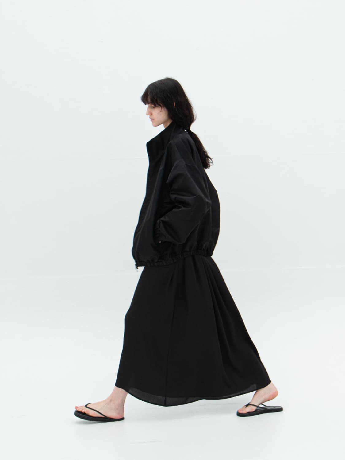 오브헤덴 Doppioni nylon overfit jacket 블랙 상품이미지3