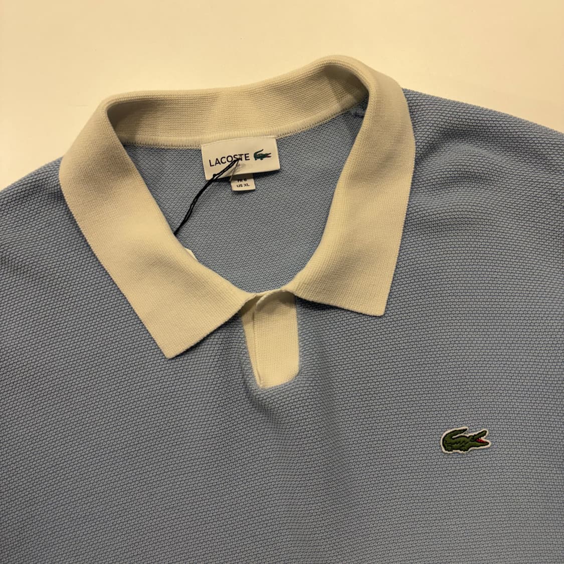 [XL] 라코스테 반팔 와플 니트 폴로 셔츠 블루 D366 상품이미지3