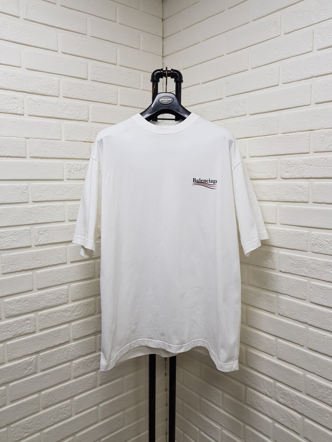 [m/정품] balenciaga 발렌시아가 웨이브 로고 반팔 상품이미지1