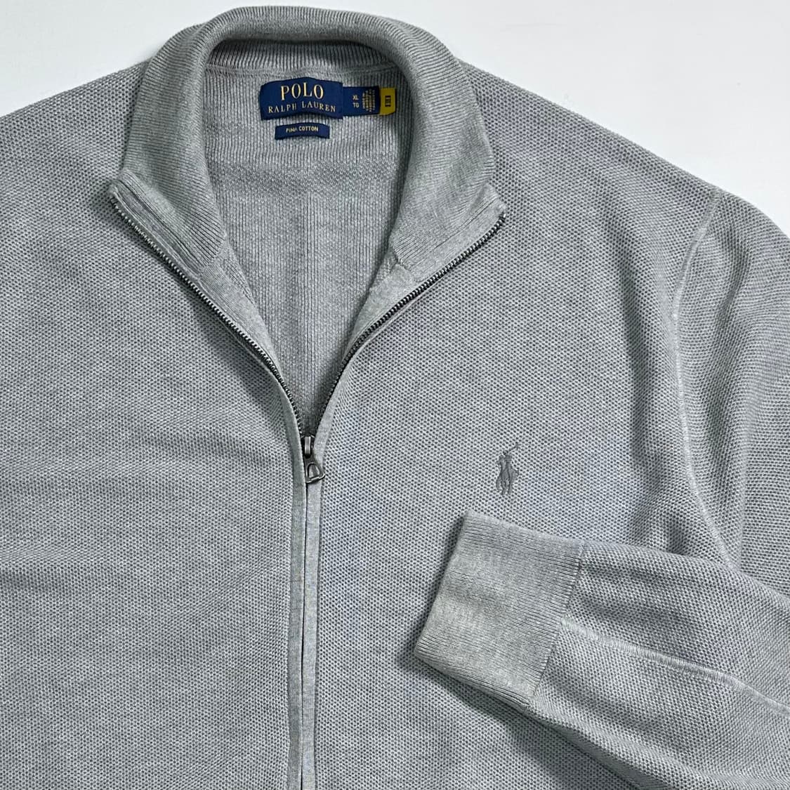 폴로 랄프로렌 그레이 코튼 니트 집업 상품이미지3