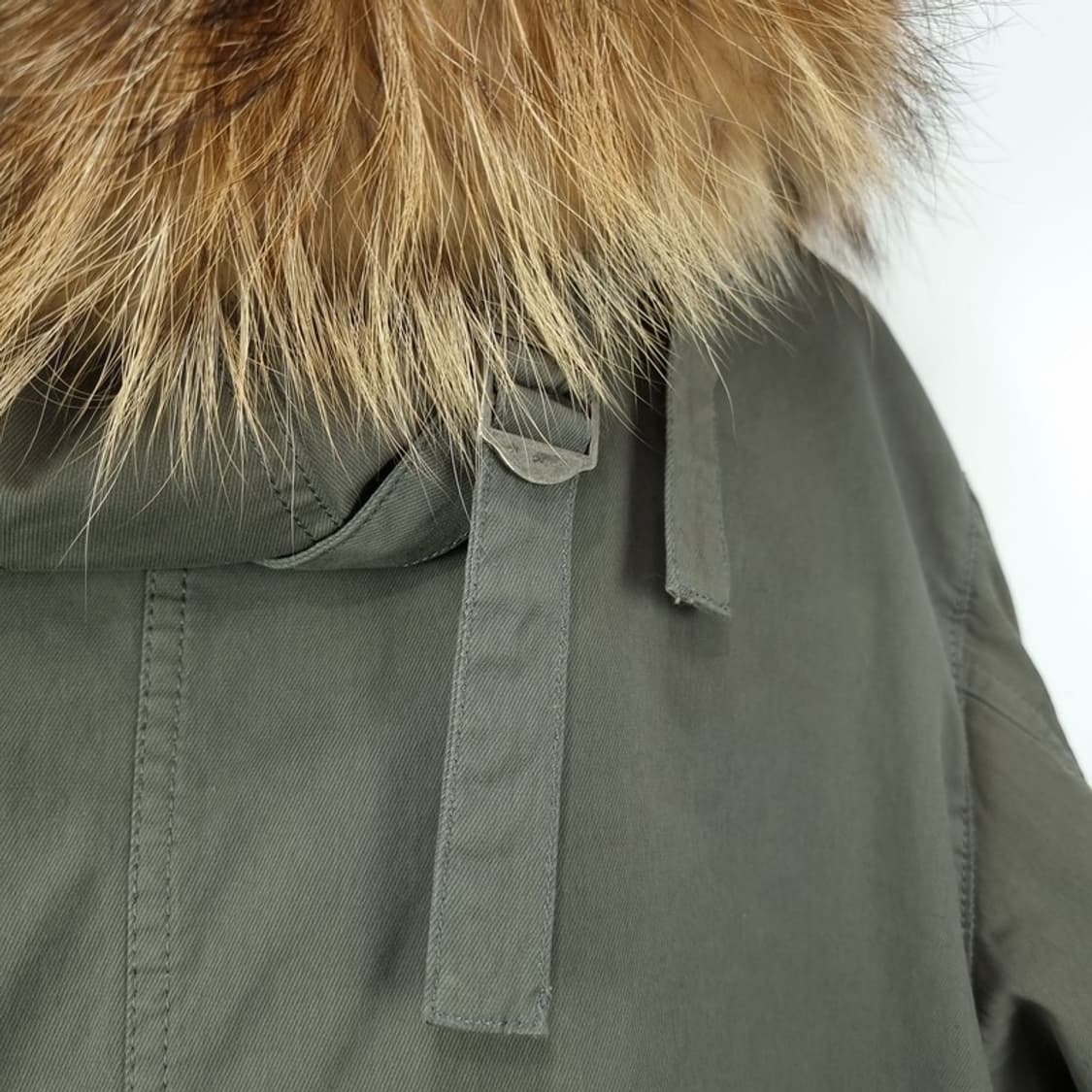 [네멘] 후드 퍼 벨티드 피쉐티일 파카 야상 카키 P01562 상품이미지4