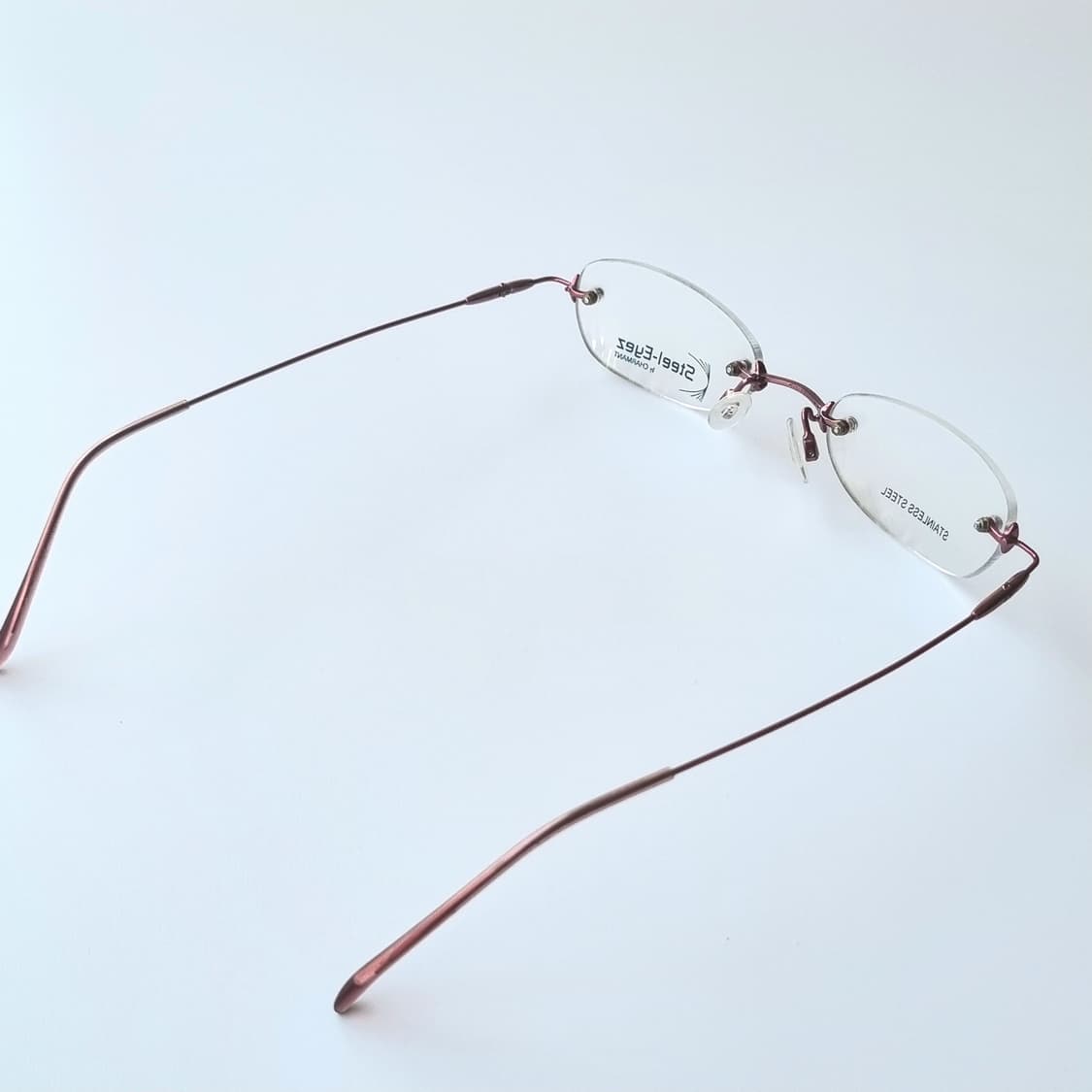 데드스탁  핑크 템플 경량 오벌무테 안경 1483 상품이미지5