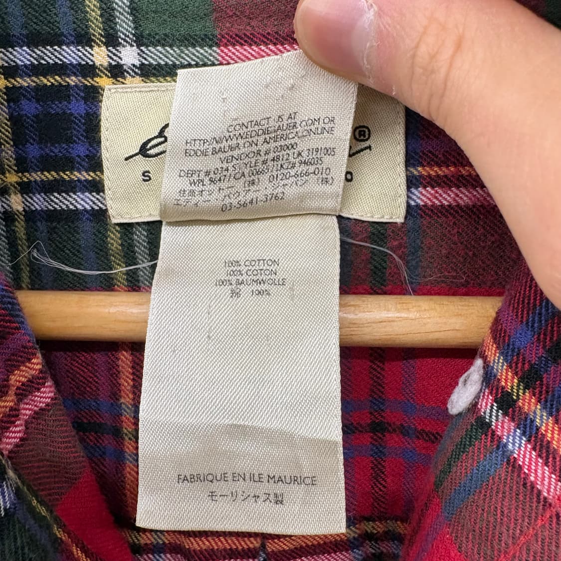 에디바우어 레드 체크 긴팔 셔츠 L 상품이미지7