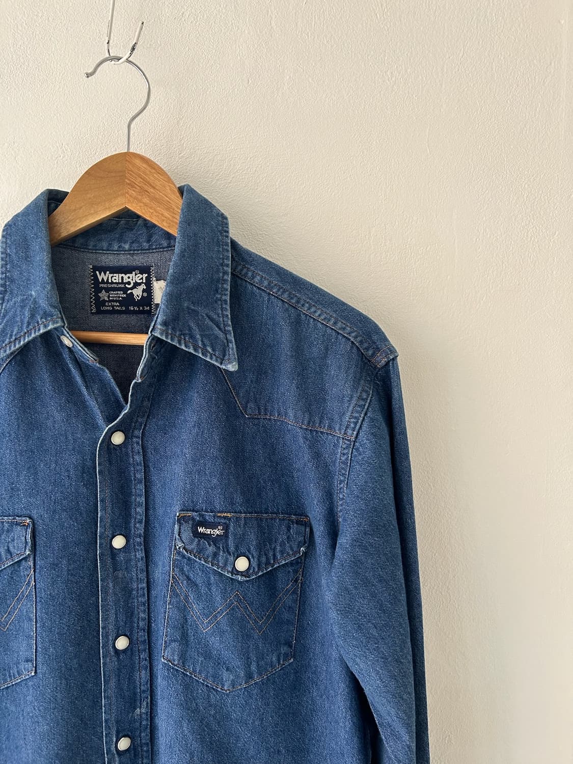 80s vtg WRangler Denim Western shirt. 상품이미지2
