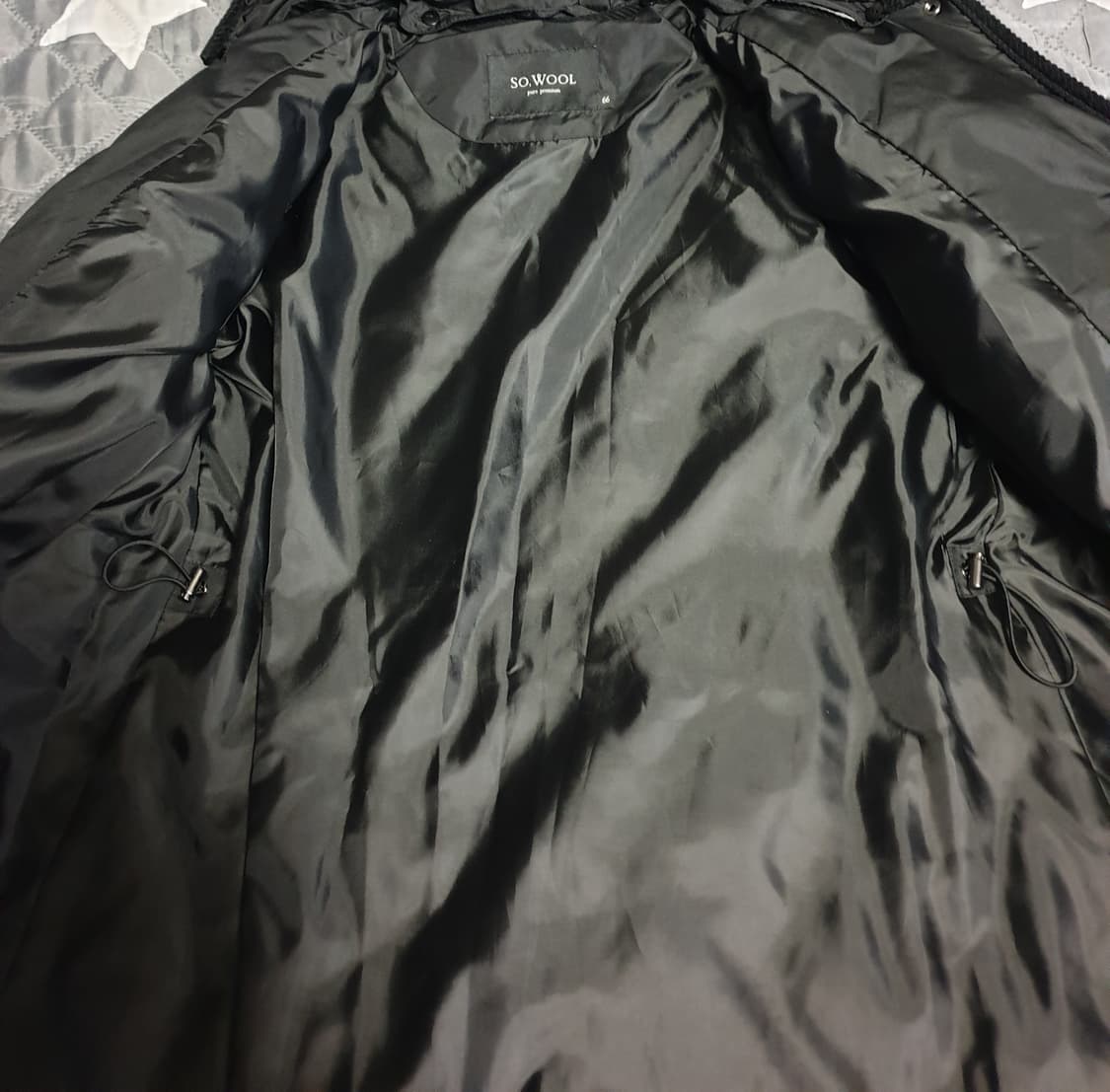 SOWOOL 구스다운 퀄팅 경량 롱패딩 블랙 (66) 상품이미지4