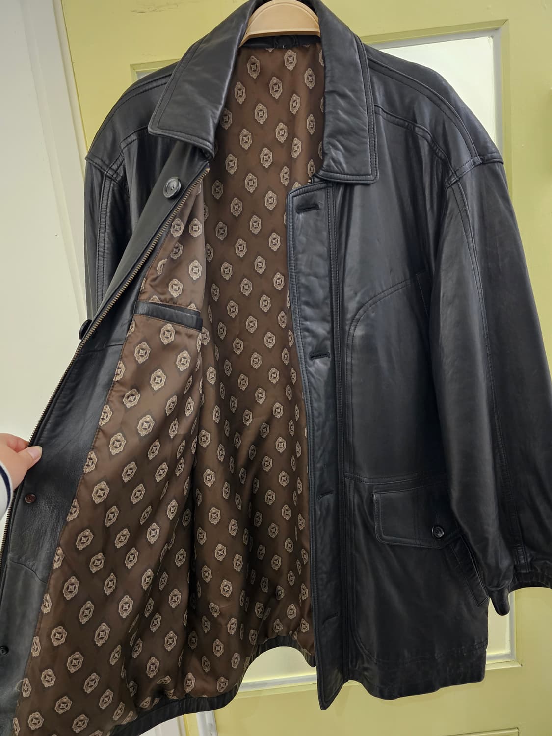 Italy 블랙 램스킨 자켓 상품이미지9