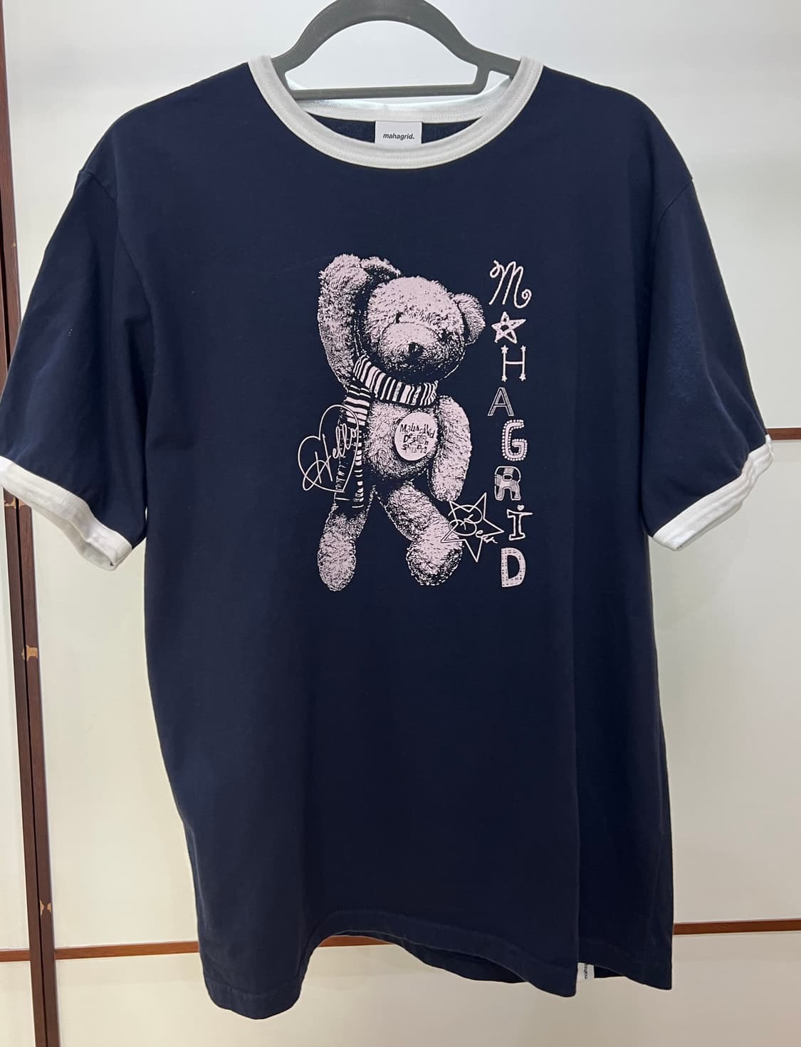 마하그리드 HELLO BEAR RINGER TEE NAVY 상품이미지5