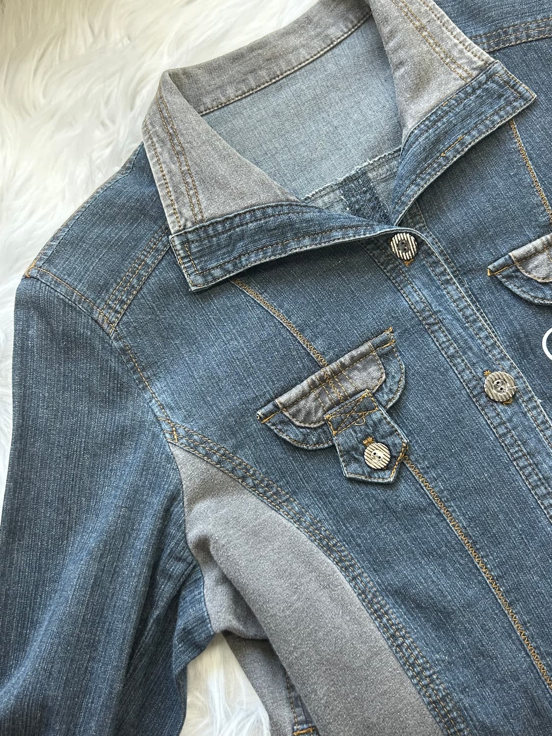 NOA-GE 메탈 버튼 디테일 빈티지 데님 스커트 1795 상품이미지4