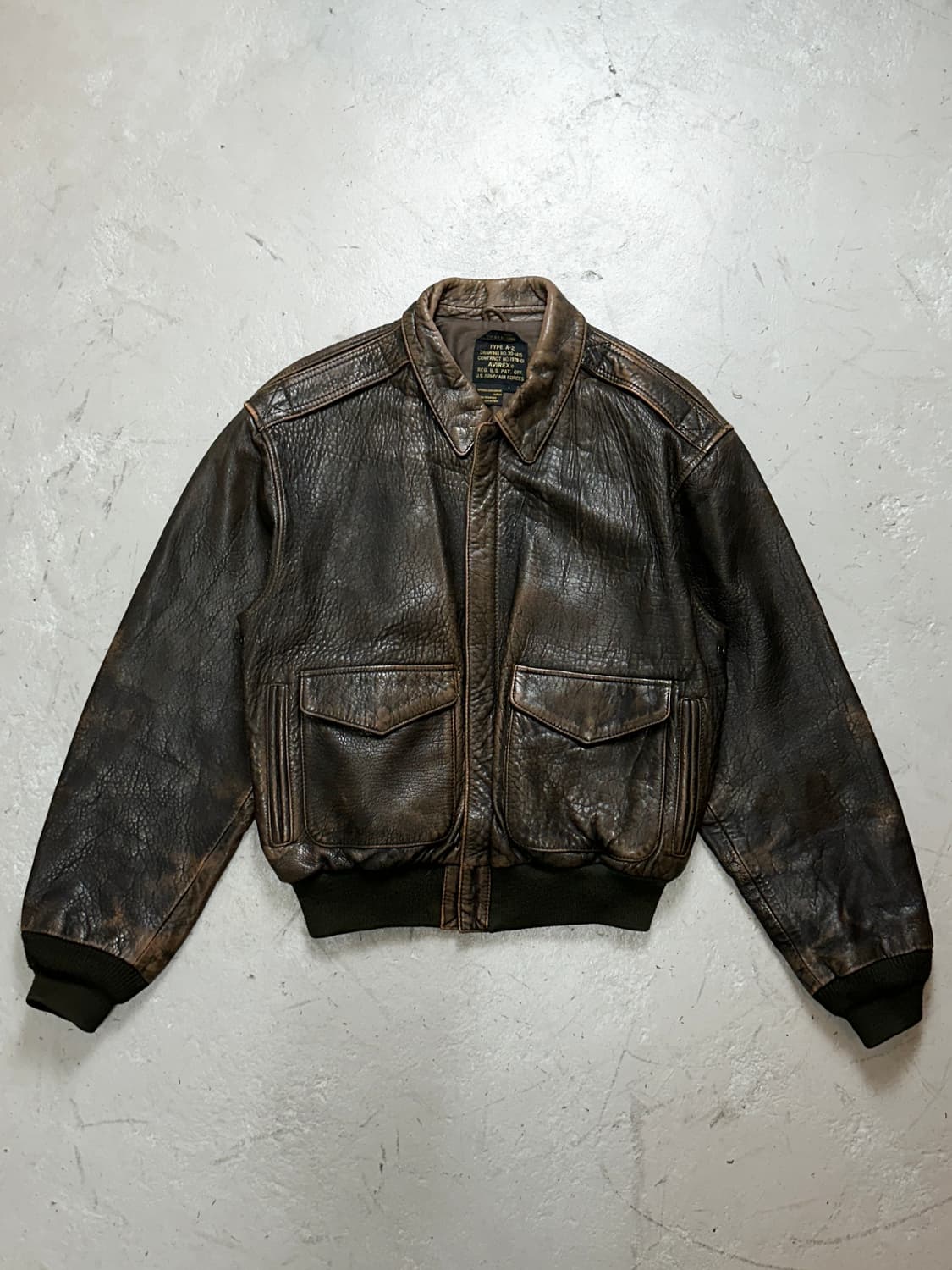 80's OG 아비렉스 레더 A-2 자켓 빈티지 레더 봄버 자켓 상품이미지1
