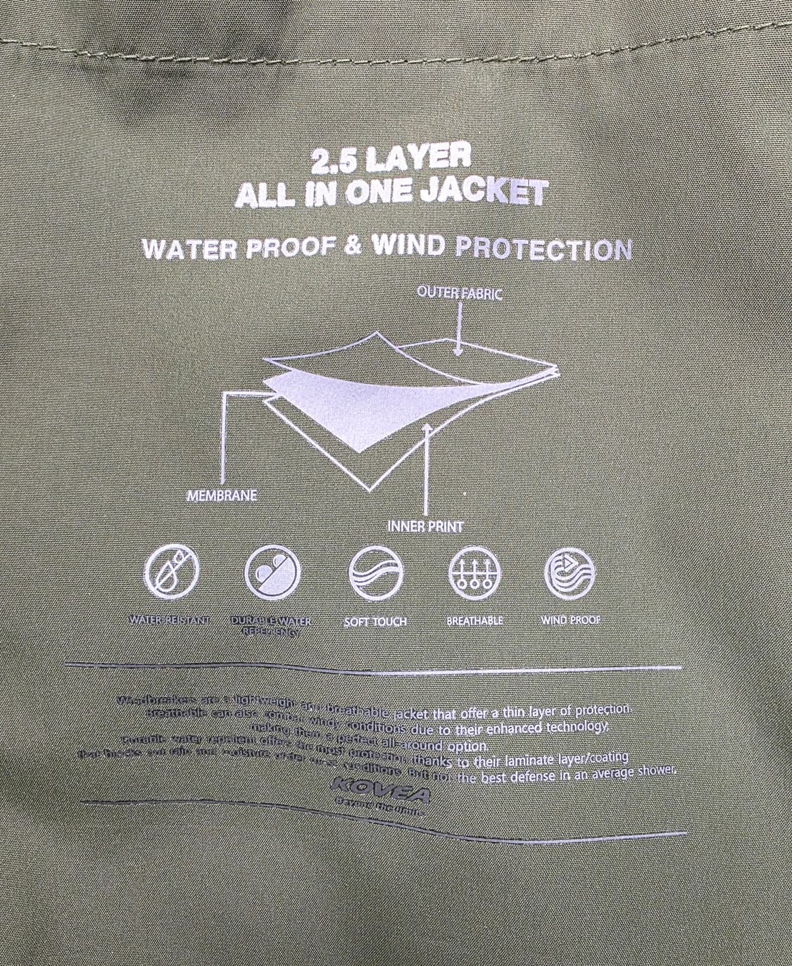 코베아 남성 방수 바람막이 105 카키 후드집업 아웃도어 레인자켓 MM5 상품이미지6