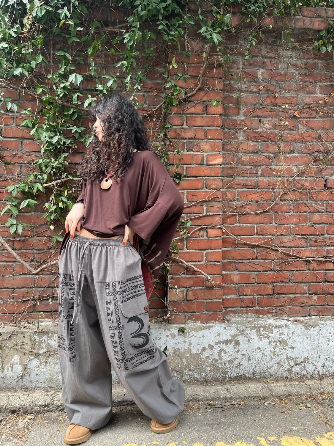 히피 문양 와이드 벌룬 팬츠 상품이미지4