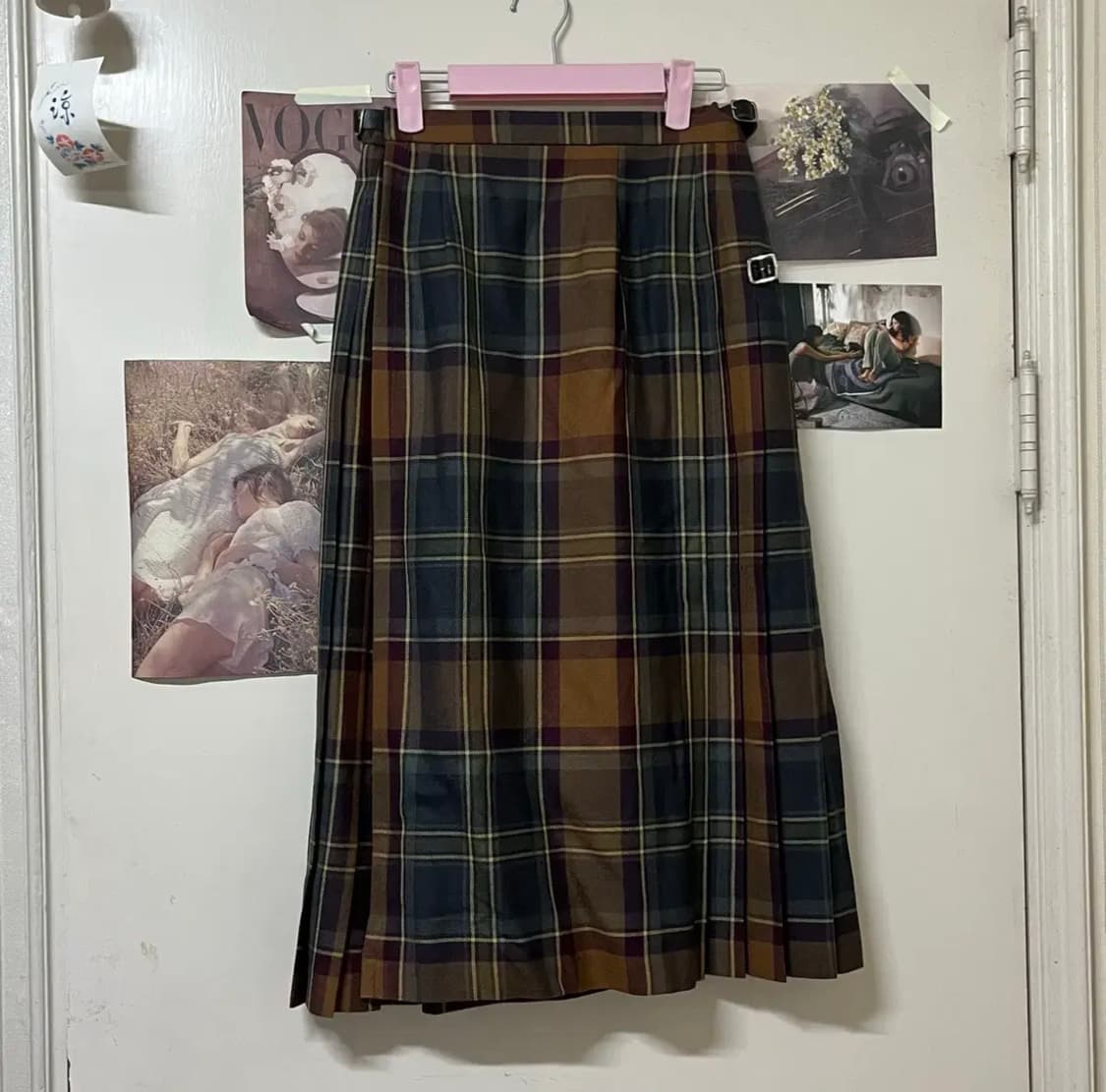 너드 모리 체크 롱스커트 상품이미지1