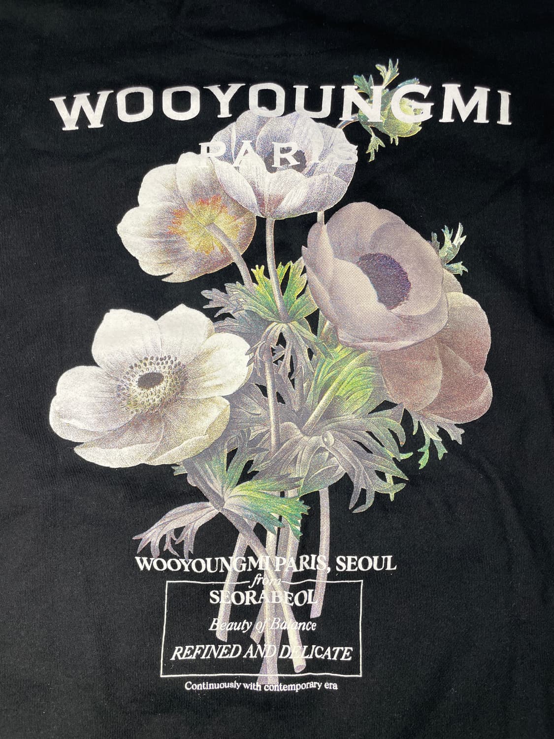 우영미 플라워 백로고 후드 블랙 23FW 상품이미지3