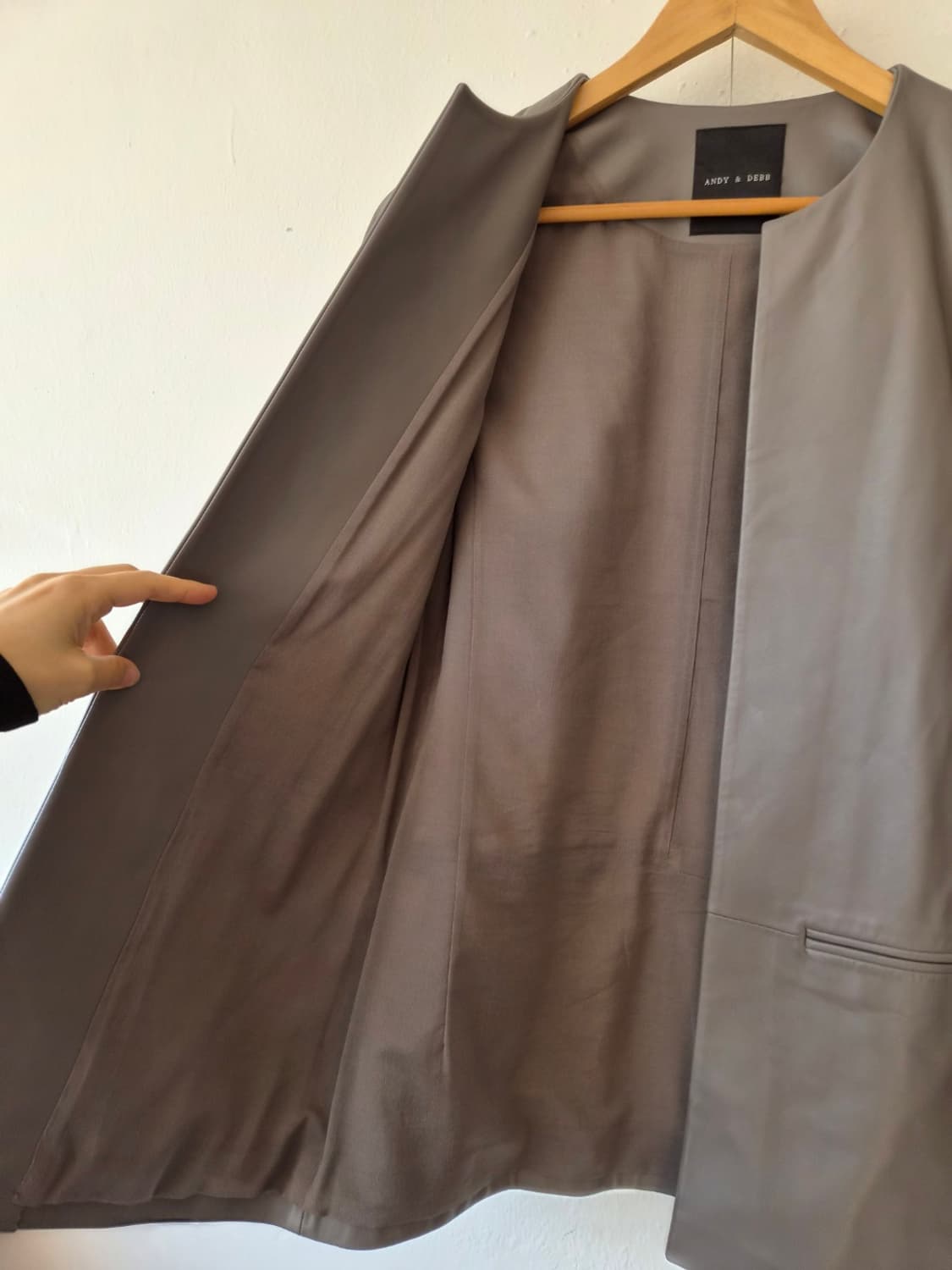 앤디앤뎁 여성 양가죽오픈자켓 88-90-155사이즈 상품이미지5