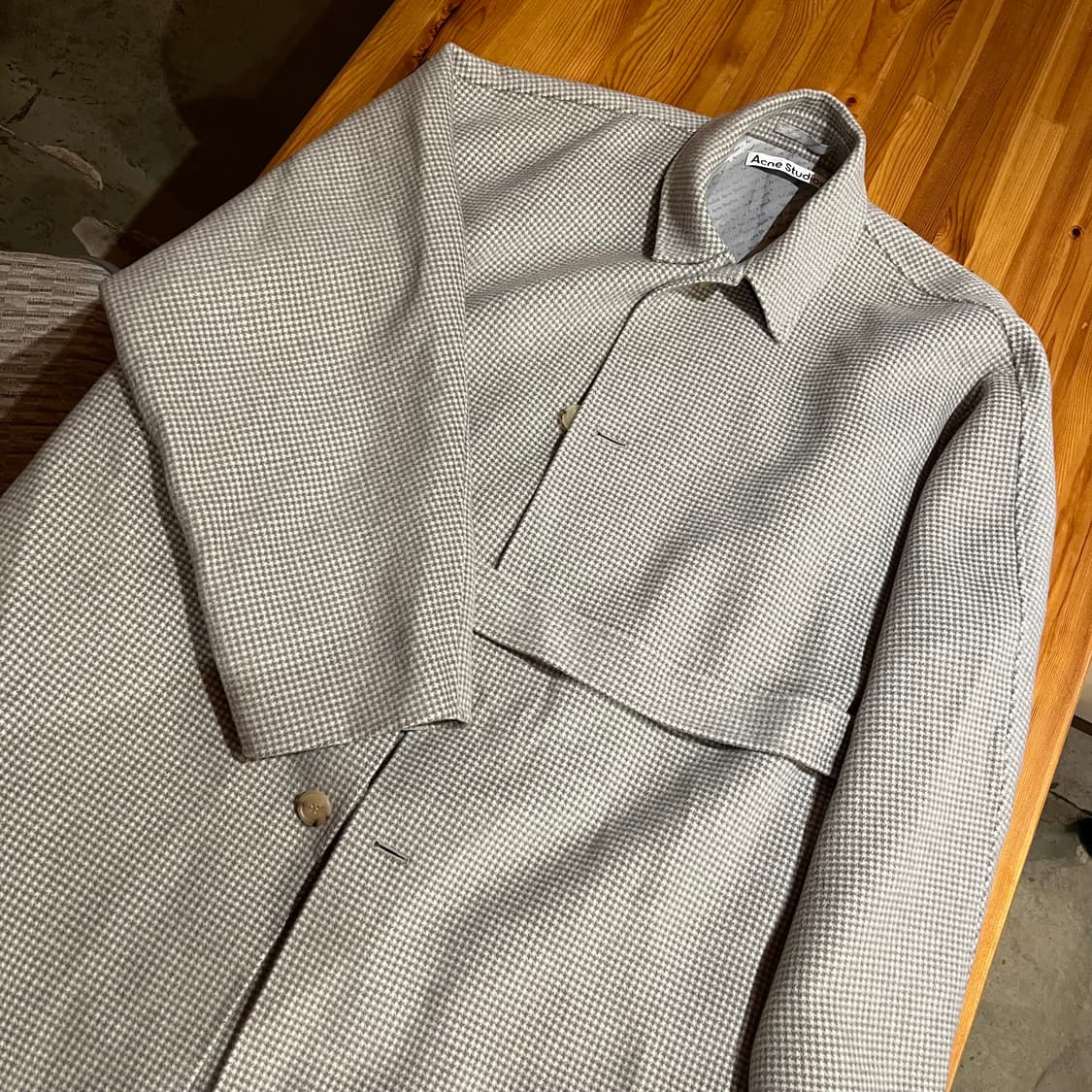 50) Acne Studios SS23 하운드투스 브레스티드 울 코트 상품이미지2