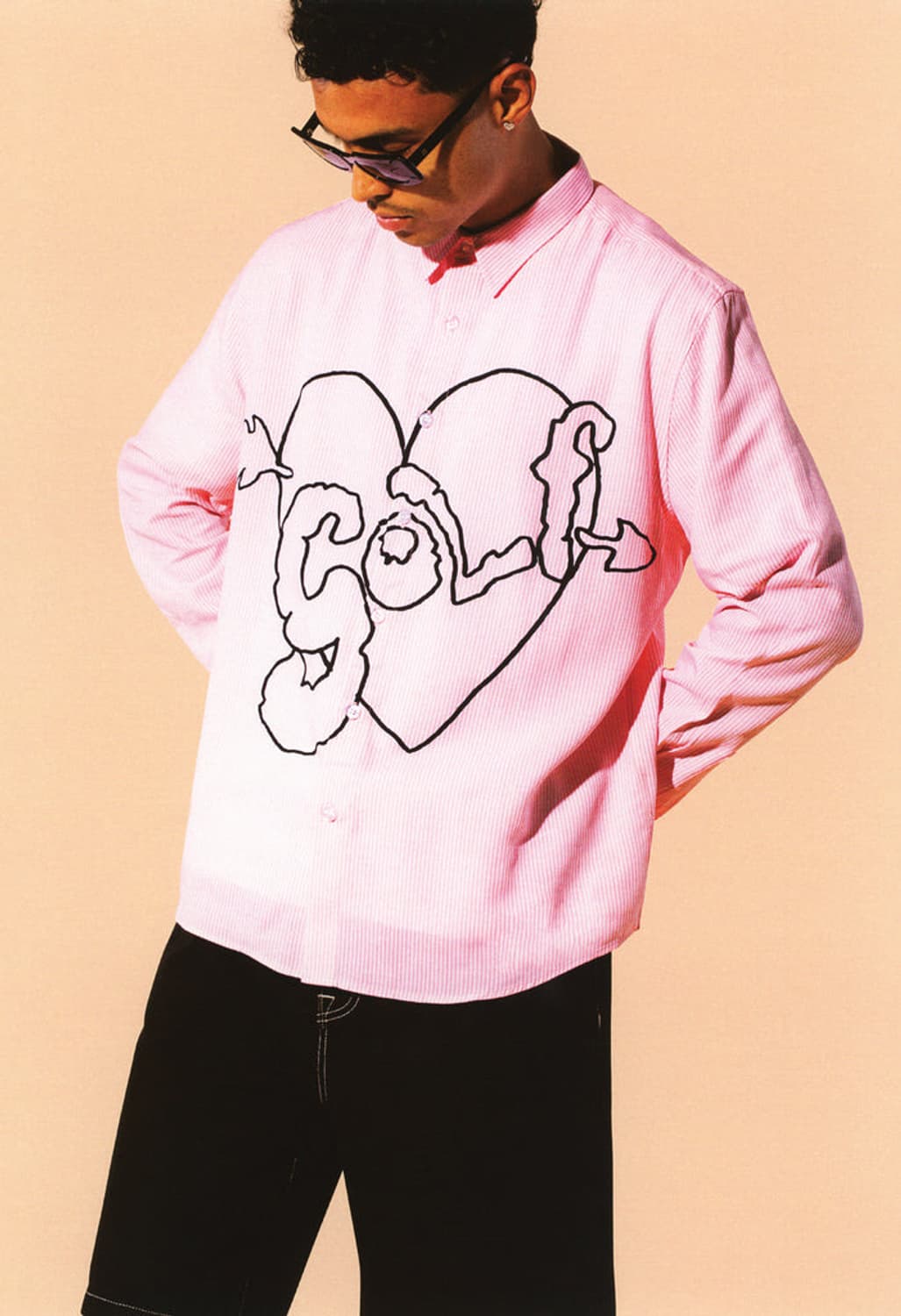 골프왕 하트 핑크 스트라이프 셔츠 상품이미지2