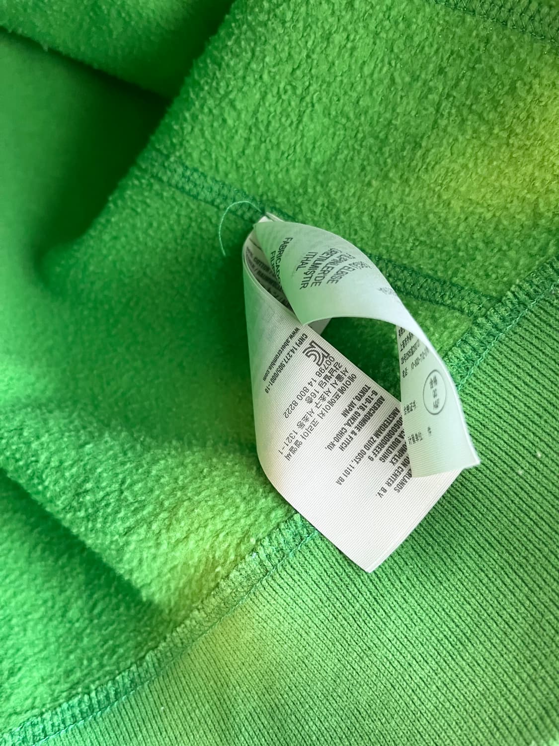 아베크롬비 스펠로고 뉴욕 딱붙핏 대장 후드집업 그린 [L] 상품이미지5