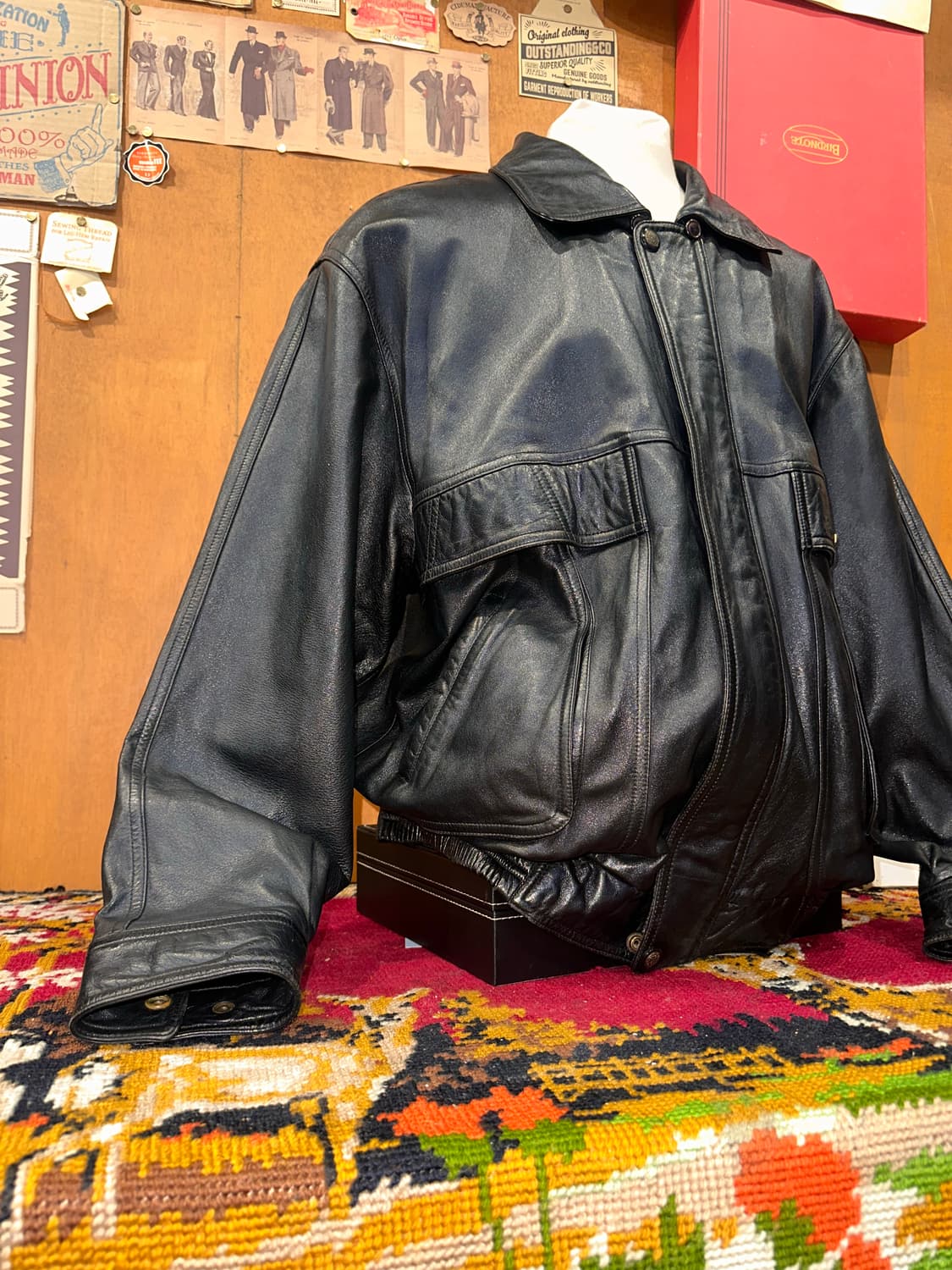 ( XL-2XL ) 가죽자켓 레더자켓 봄버자켓 항공점퍼 오버핏가죽 상품이미지2