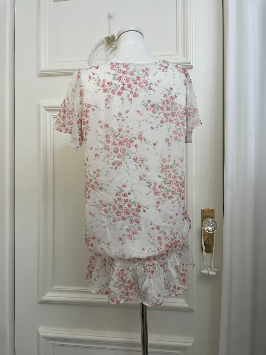 ivory pink rose opc blouse(size-F) 상품이미지3