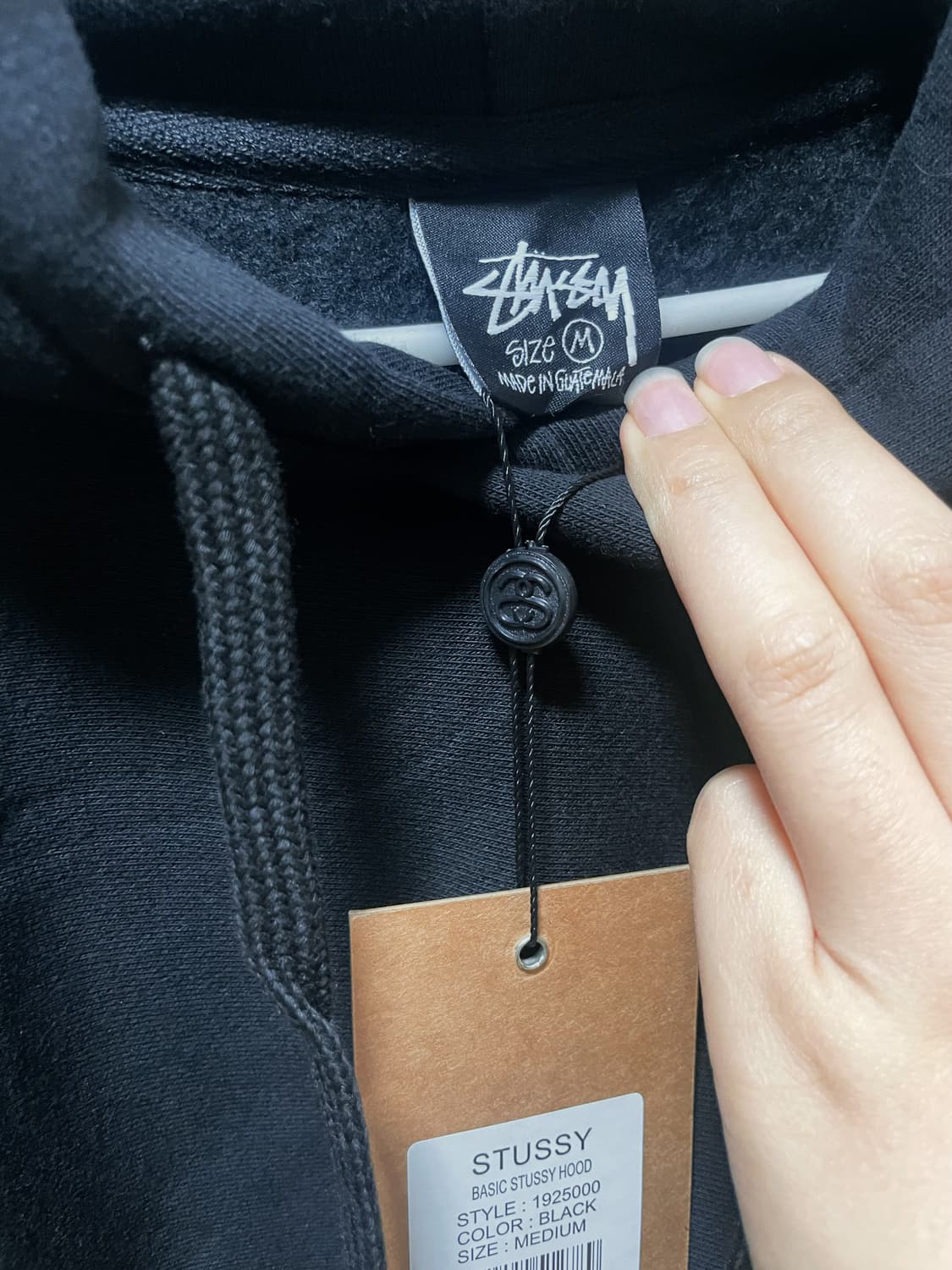 베이직 스투시 기모후드 새상품 상품이미지2