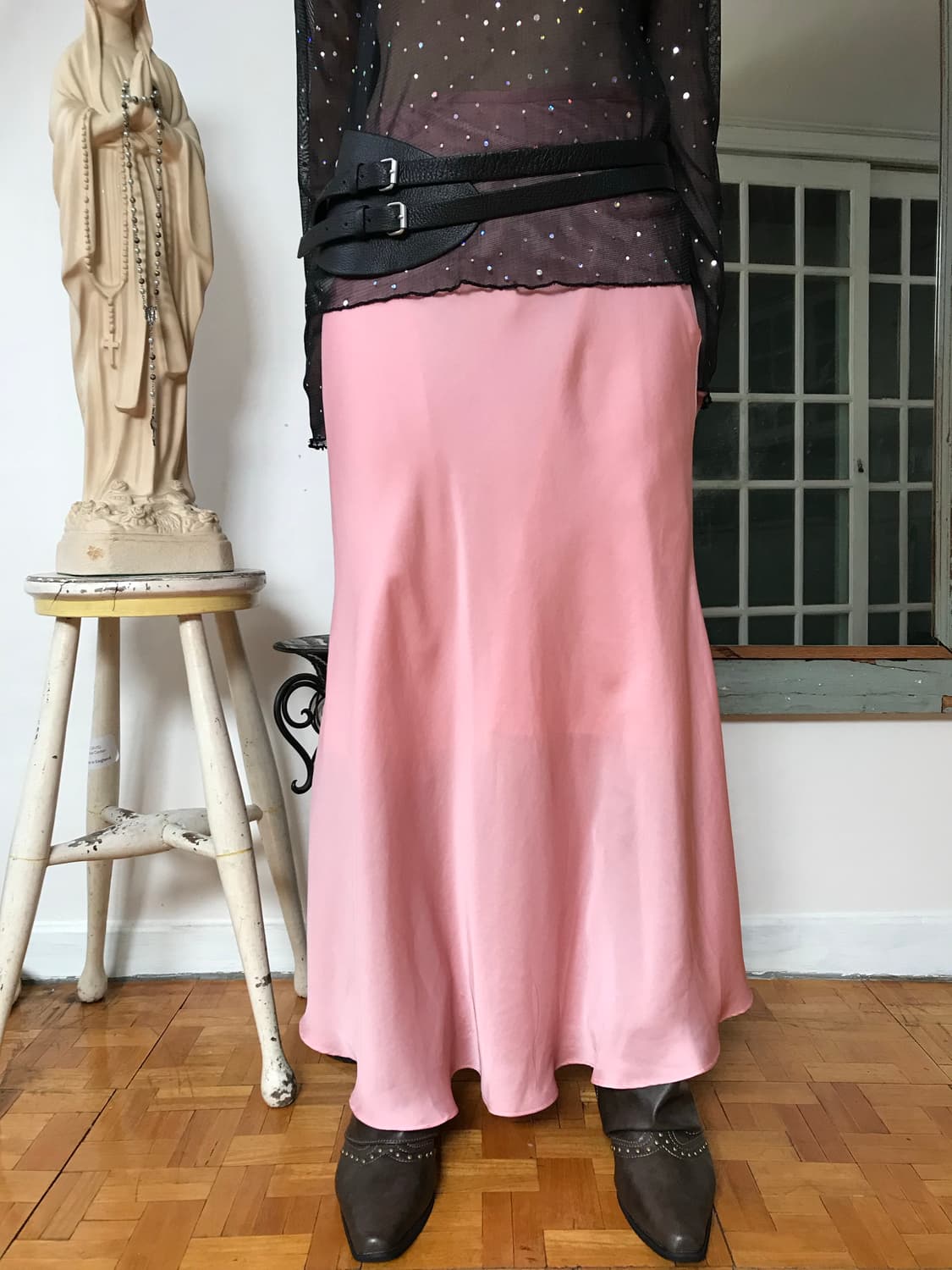 vintage pink long skirt (27inch) 상품이미지4