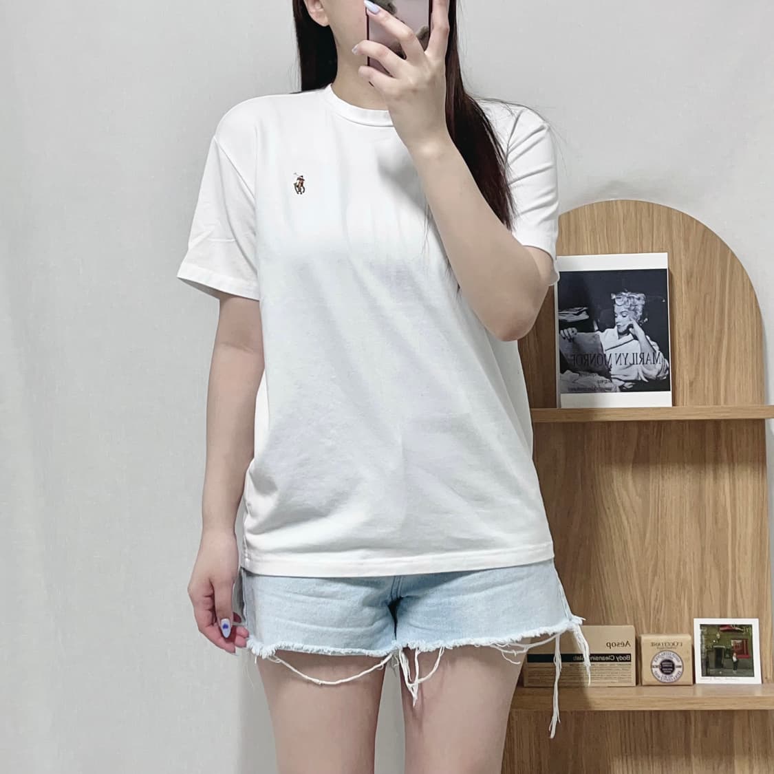 [정품] 폴로 화이트 / 멀티포니 라운드 반팔티 [ S ] 상품이미지2
