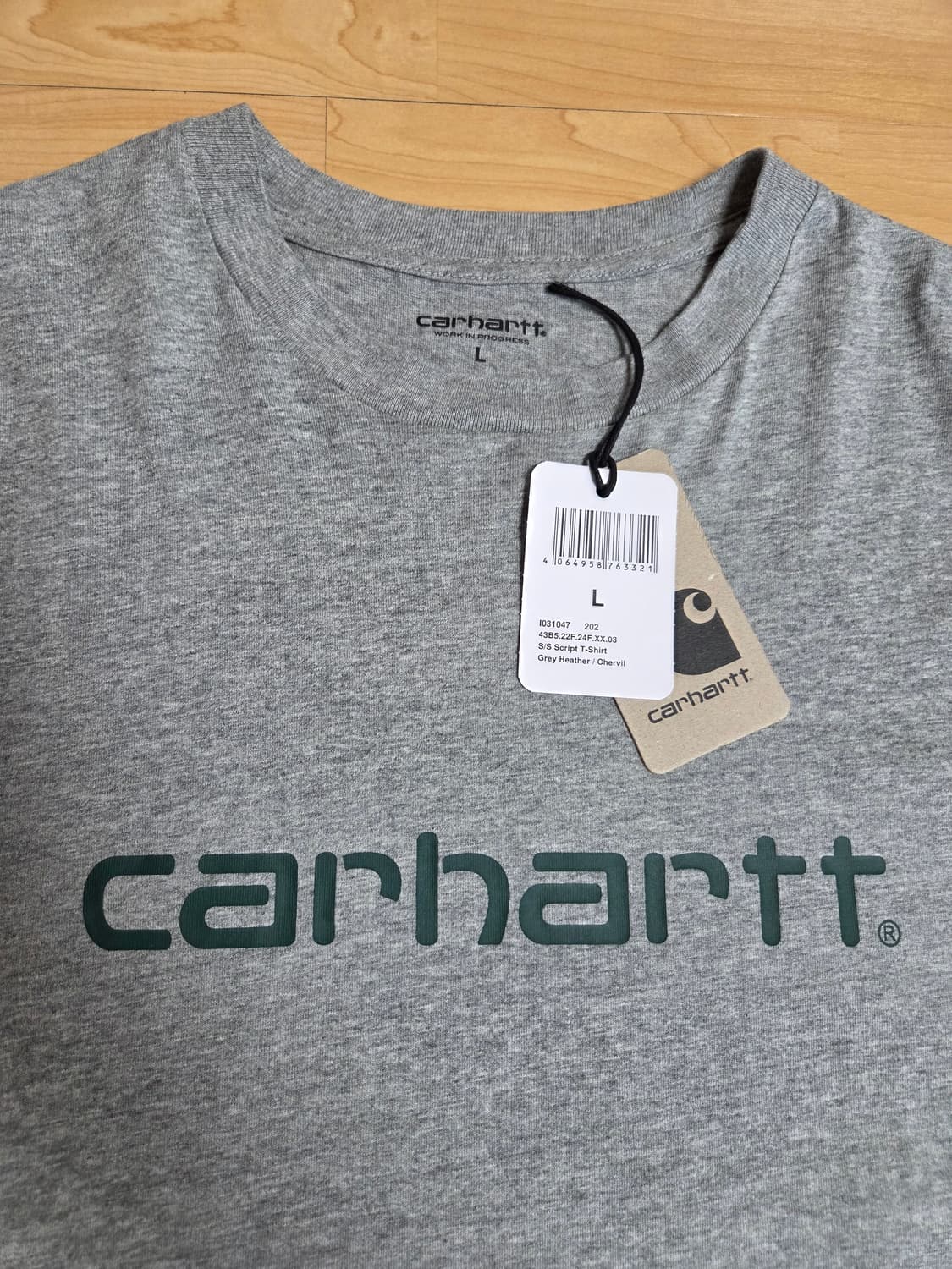 칼하트WIP 24SS 스크립트 티셔츠 그레이 L I031047 상품이미지3